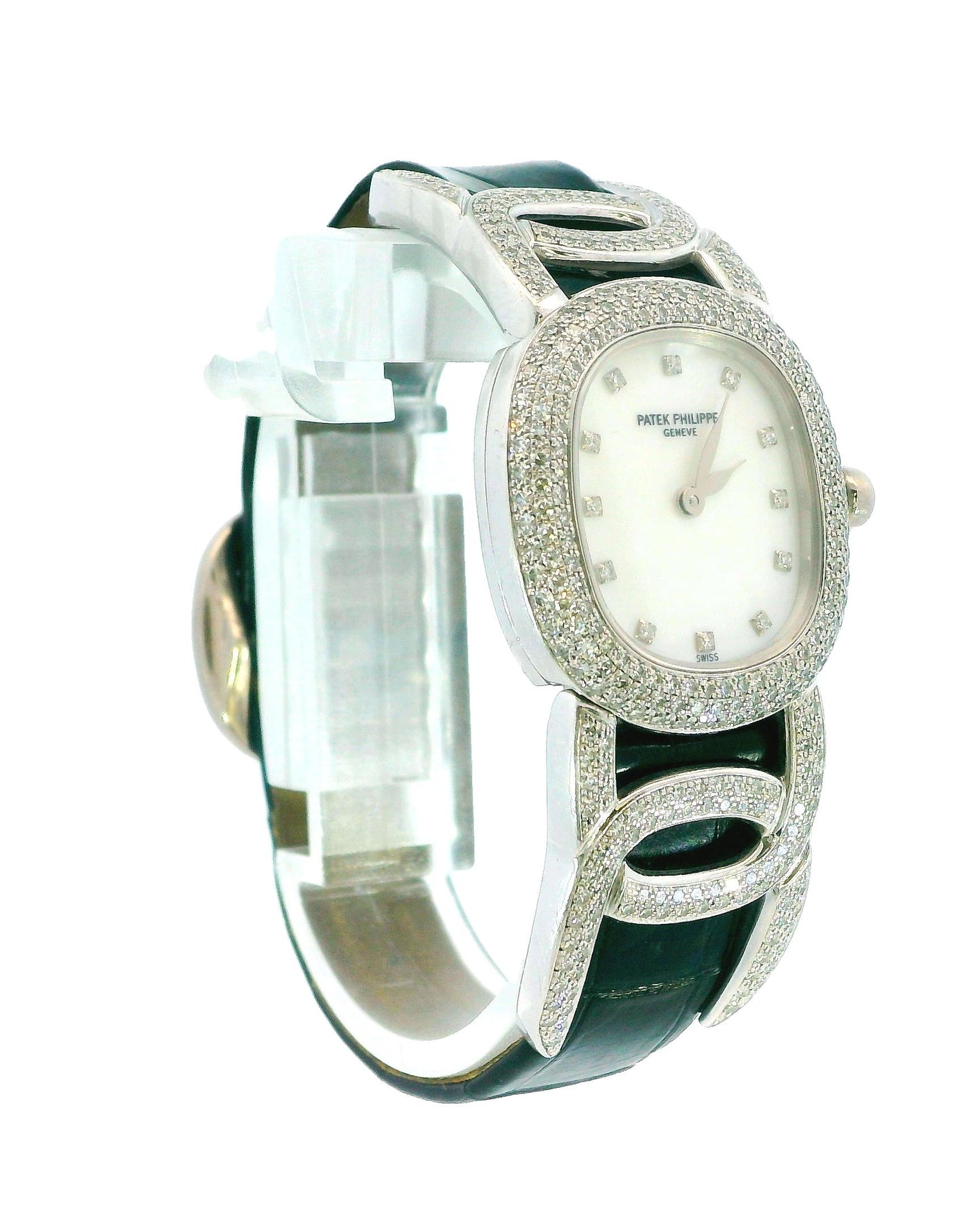 Patek Philippe Ellipse 4832 18K White Gold Pave MOP Dial Box & Papers