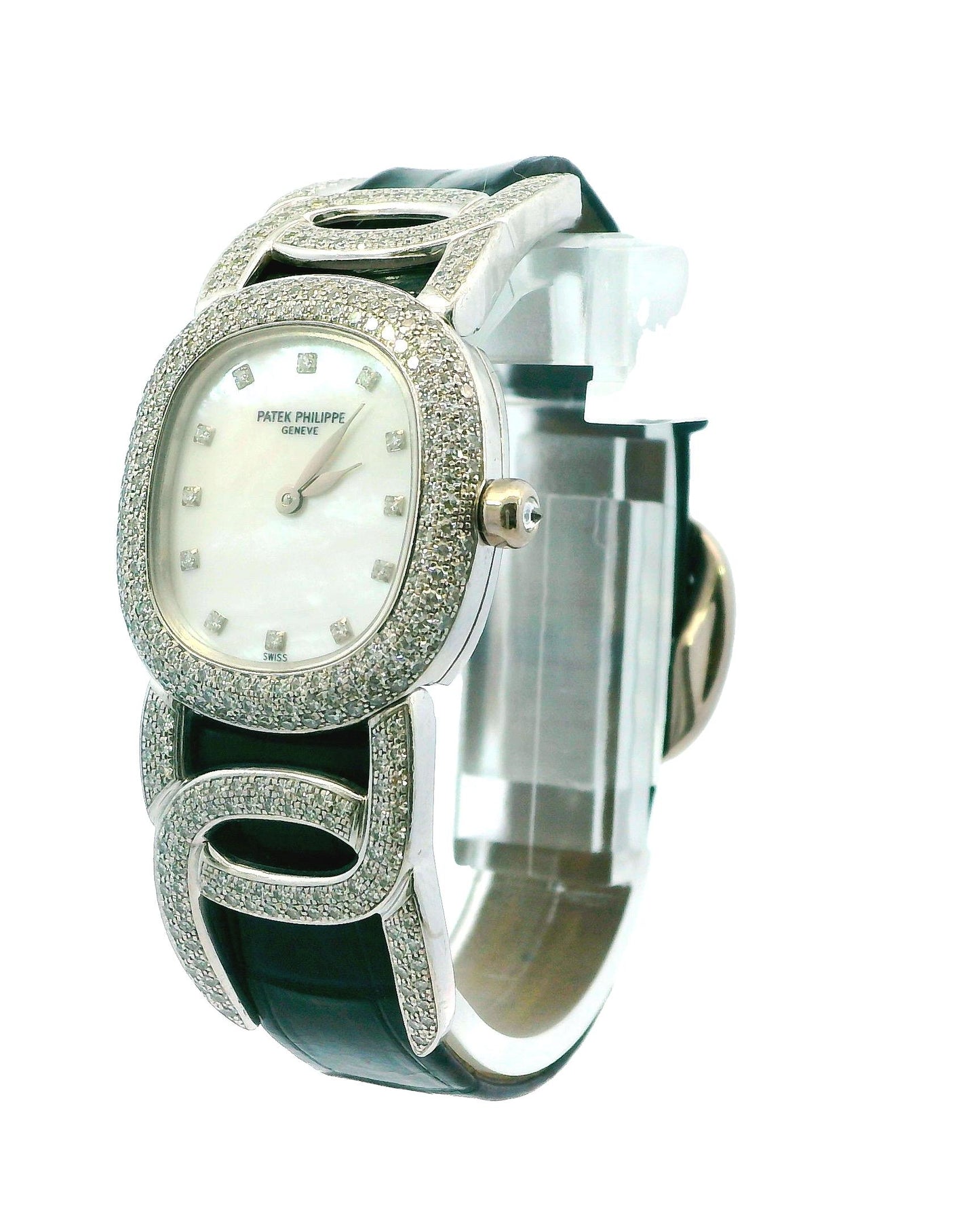 Patek Philippe Ellipse 4832 18K White Gold Pave MOP Dial Box & Papers