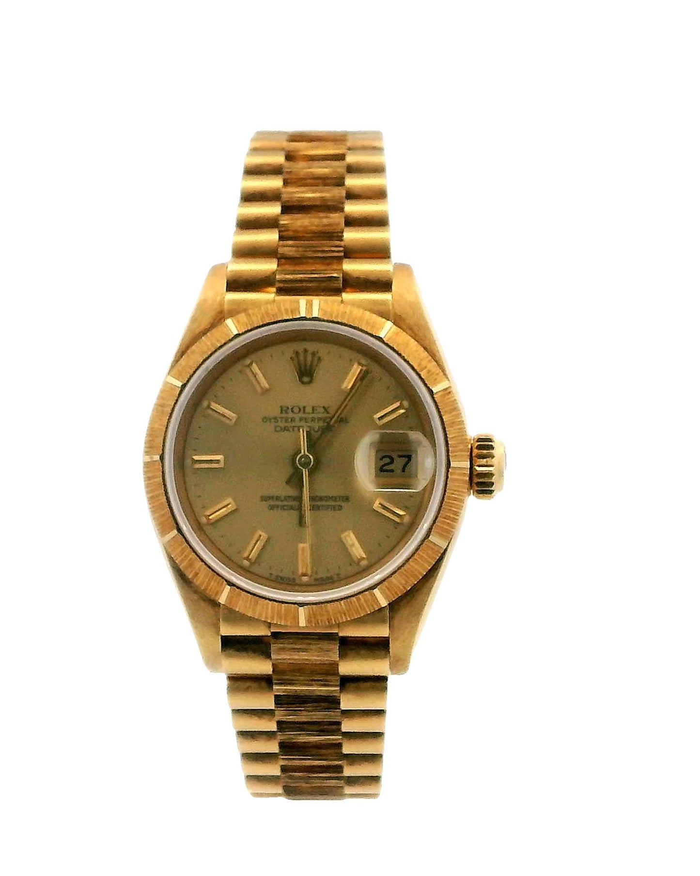 Rolex Datejust 69278 Champagne Dial Bark Finish Watch Box & Papers