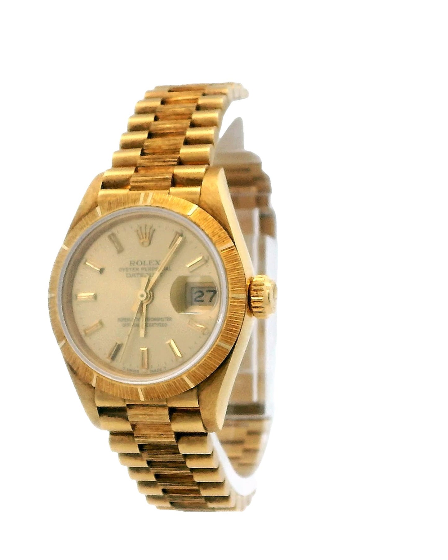 Rolex Datejust 69278 Champagne Dial Bark Finish Watch Box & Papers