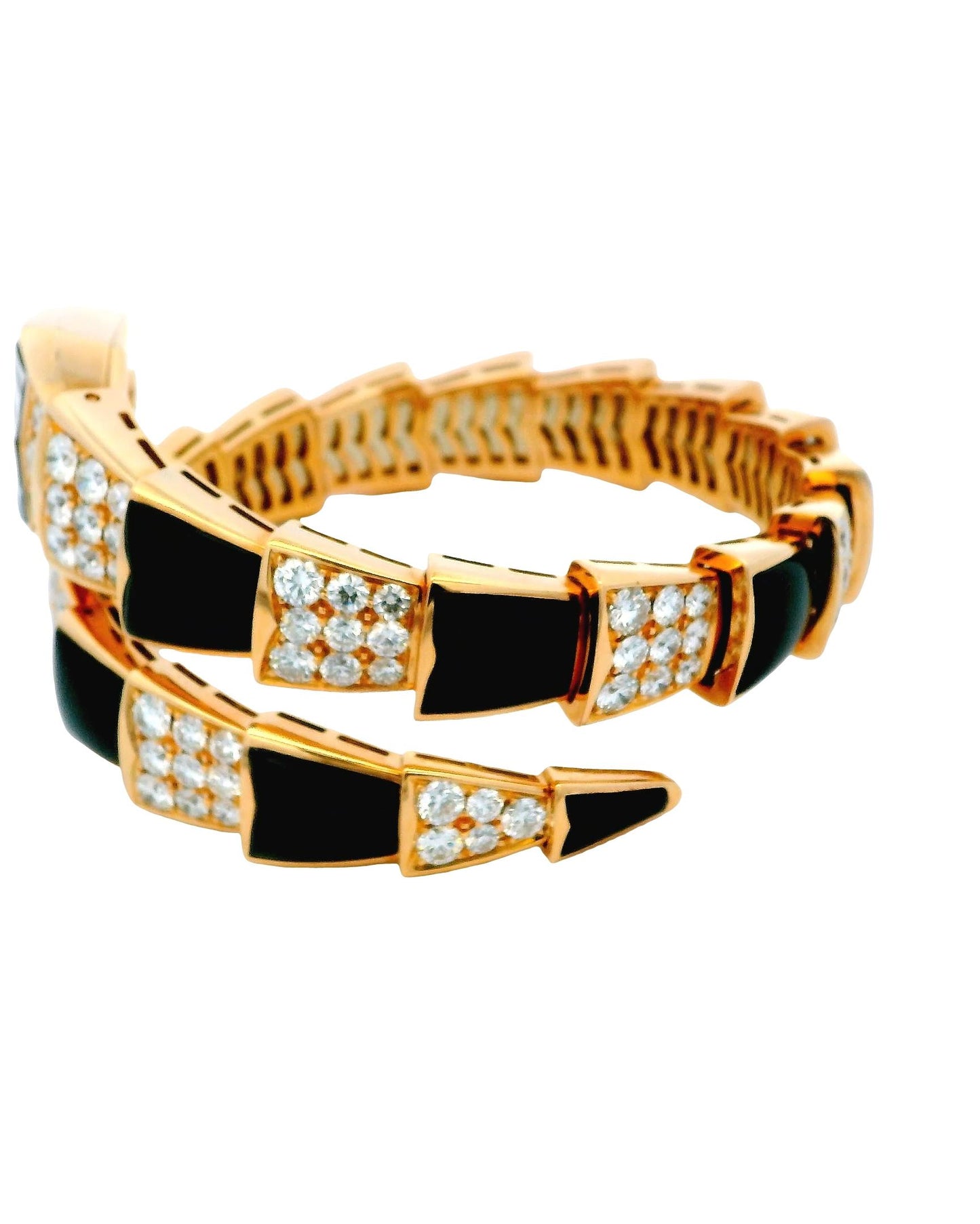 Bvlgari Serpenti Diamond Onyx Quartz Watch W/Papers