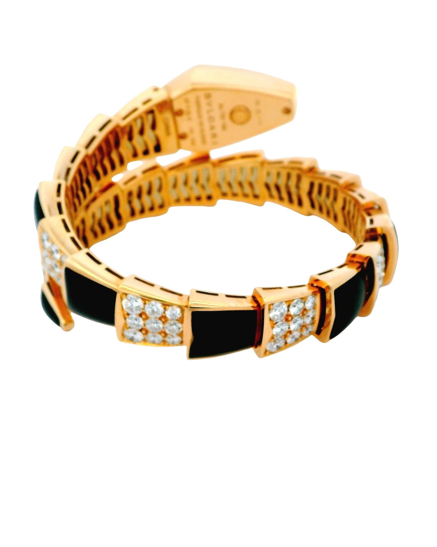 Bvlgari Serpenti Diamond Onyx Quartz Watch W/Papers
