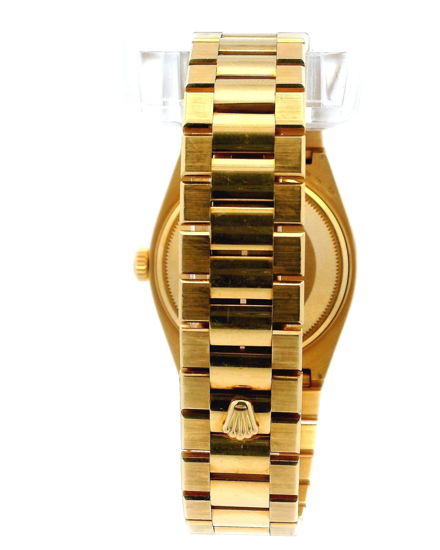 Rolex Day Date Oysterquartz 19018 18K Yellow Gold Burlwood Dial W/Papers