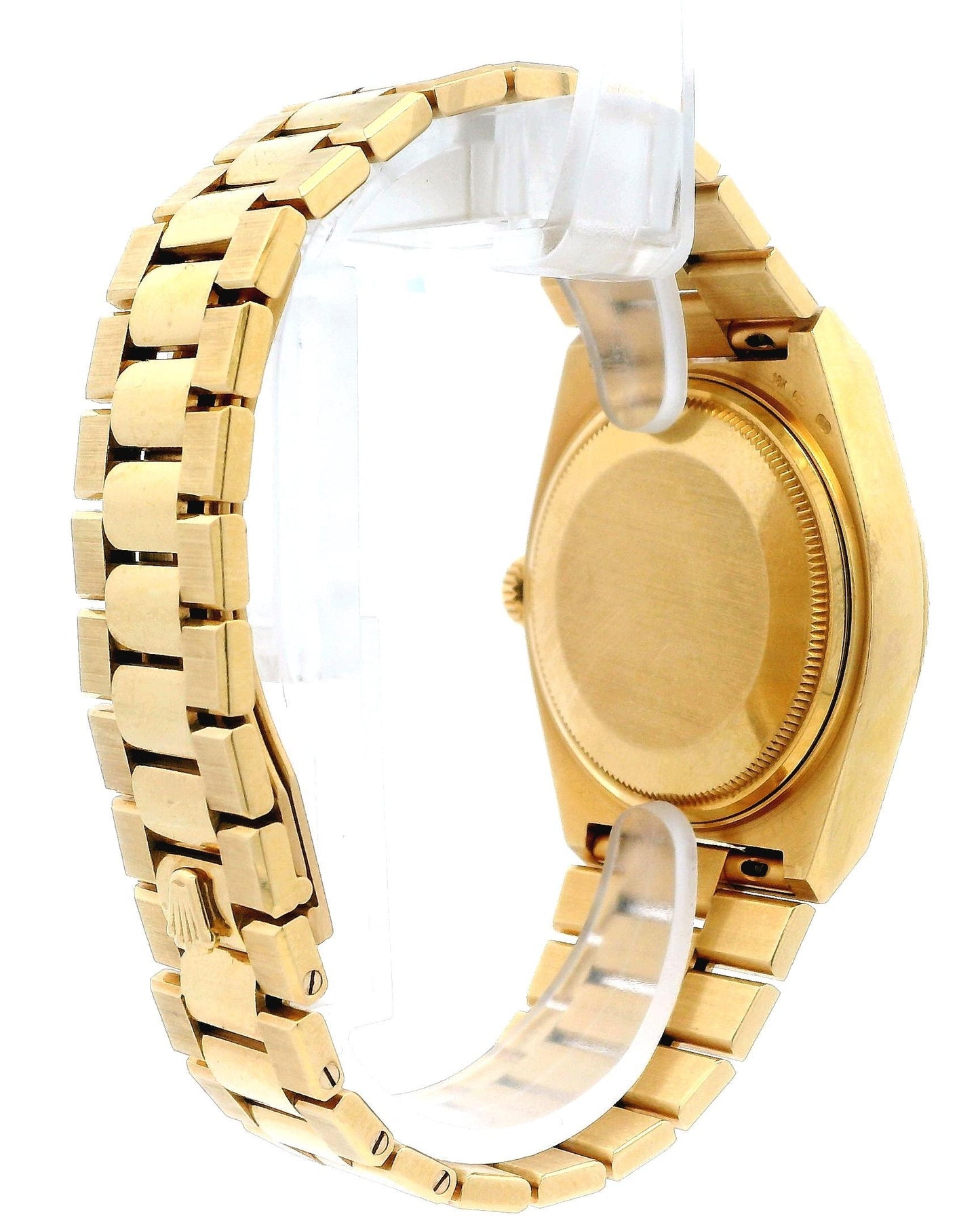 Rolex Day Date Oysterquartz 19018 18K Yellow Gold Burlwood Dial W/Papers