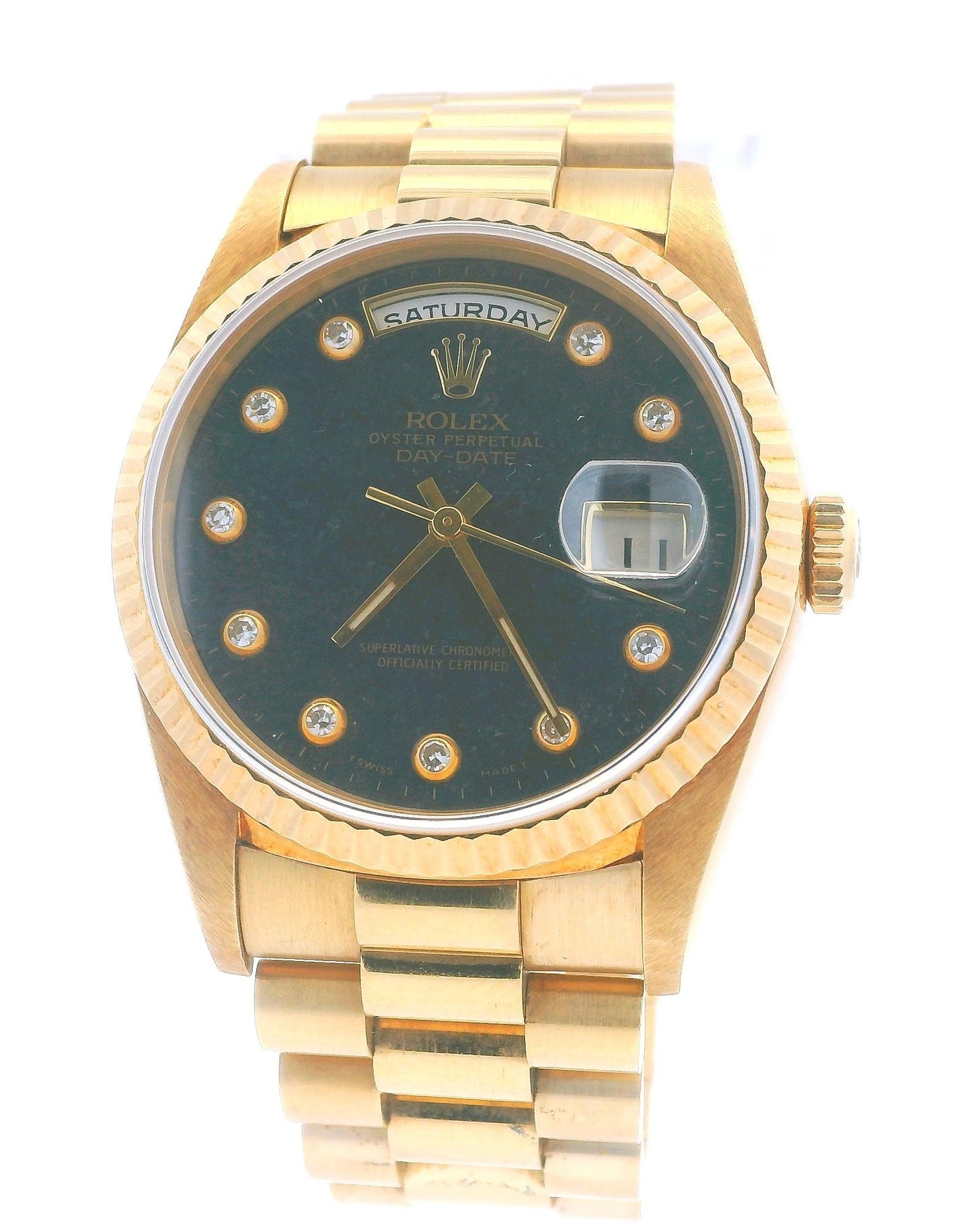 Rolex Day Date 18238 18K Yellow Gold Aventurine "pinball" Dial Watch