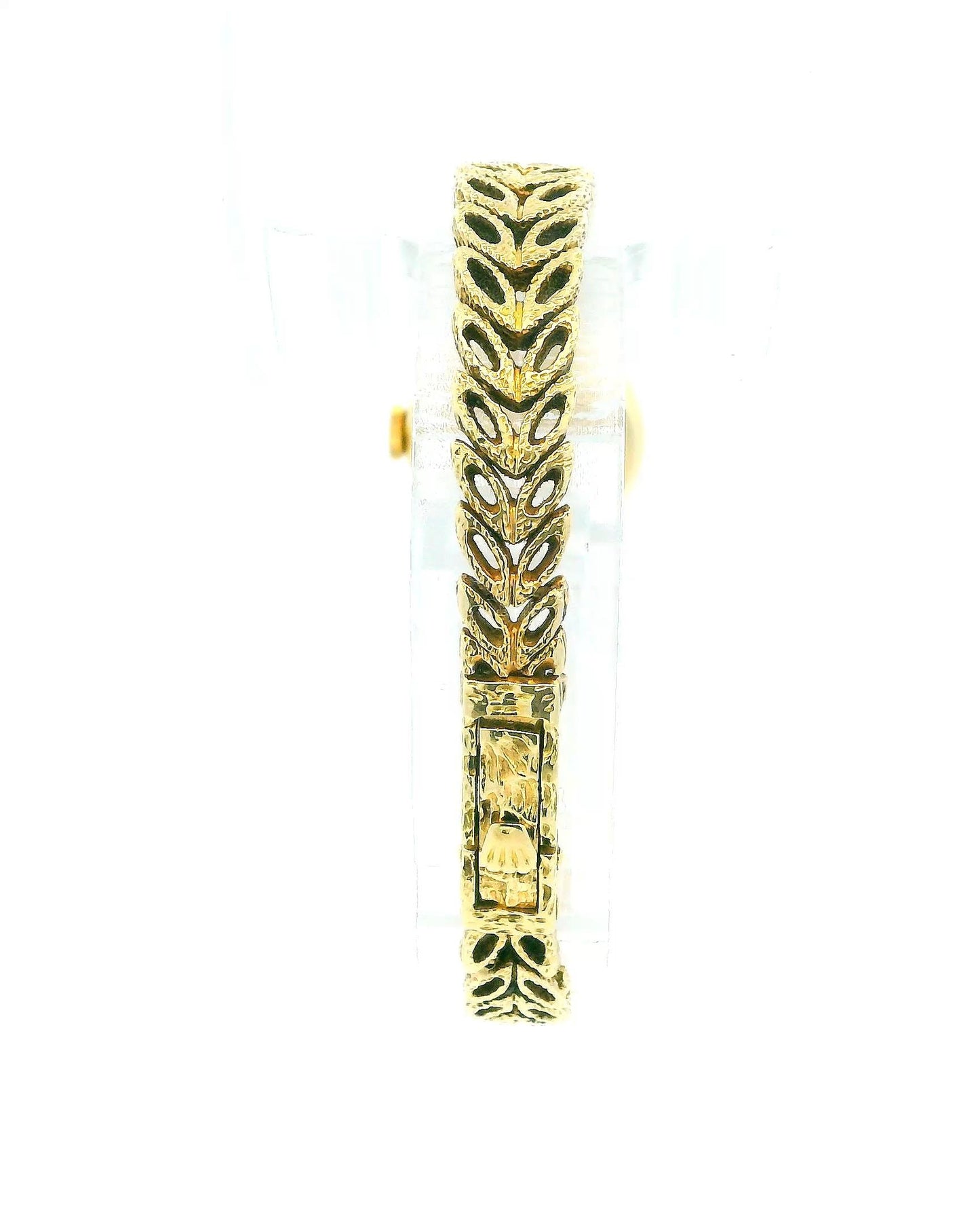 Rolex 14k Textured Dial Bunnyear Textured Band Yellow Gold Ladies Watch