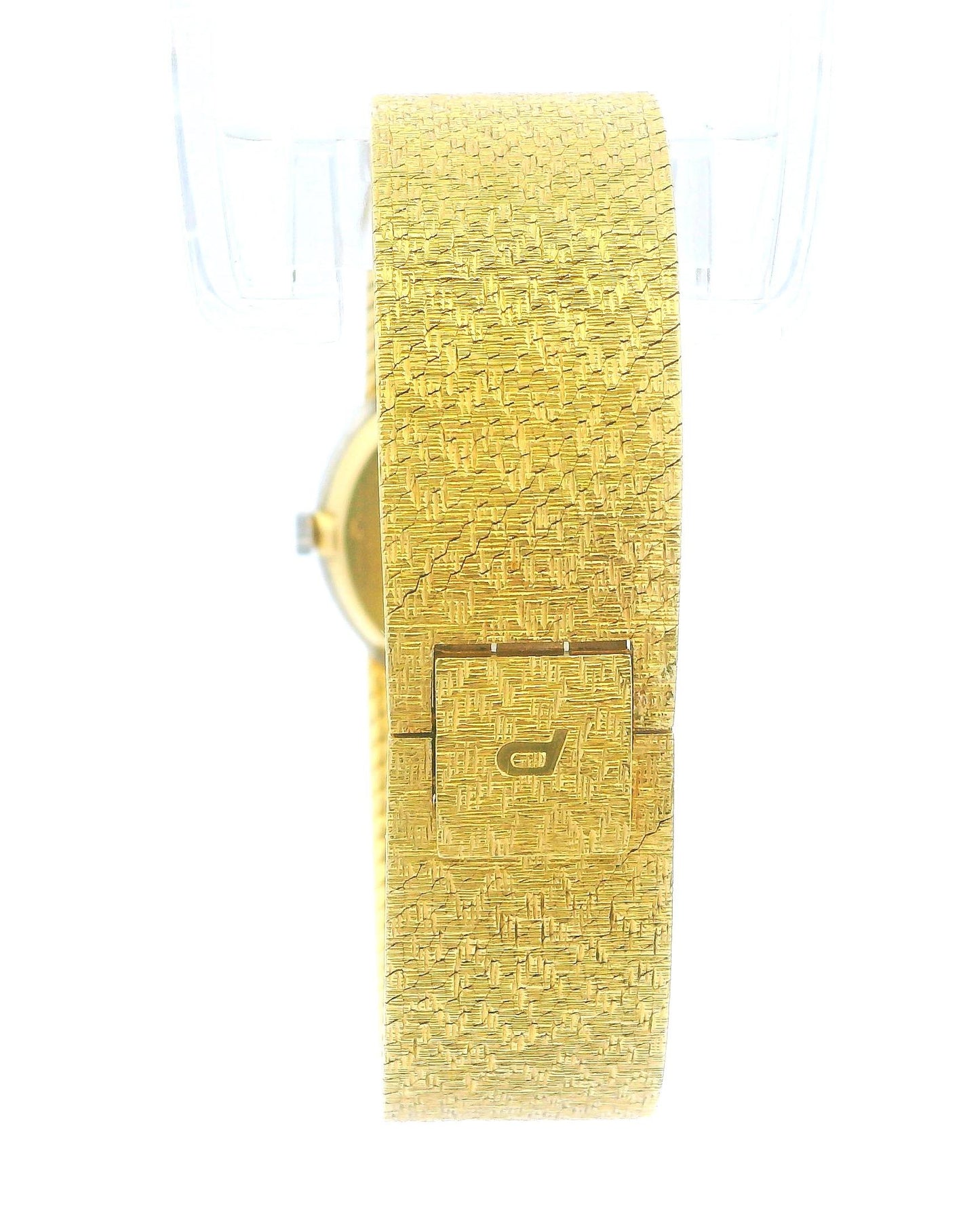 Piaget 9706B68 Rhodochrosite Dial Diamond Bezel Mesh Bracelet in 18K Yellow Gold