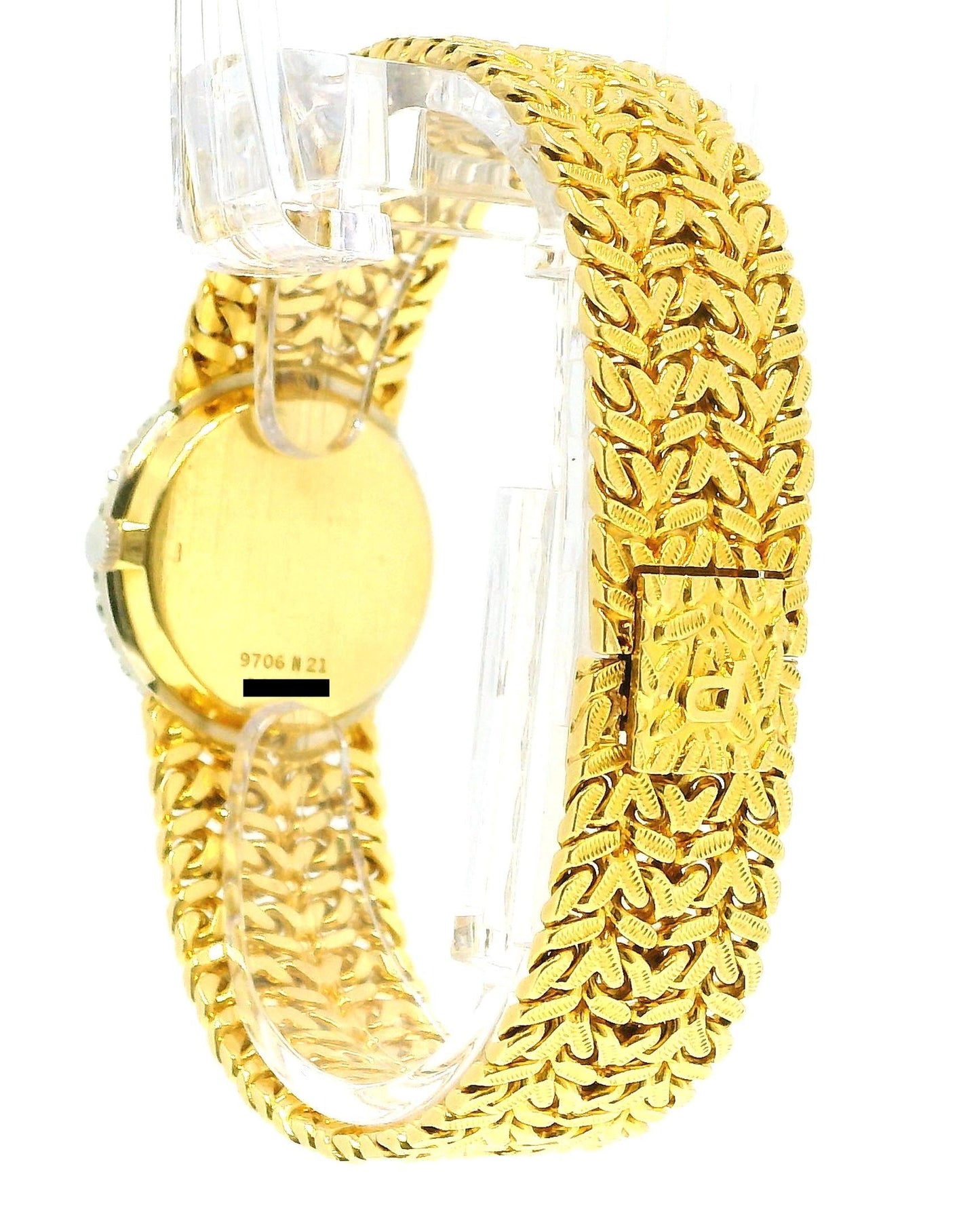 Piaget 9706N21 Tiger-Eye Dial Diamond Bezel Woven Bracelet Ladies Watch