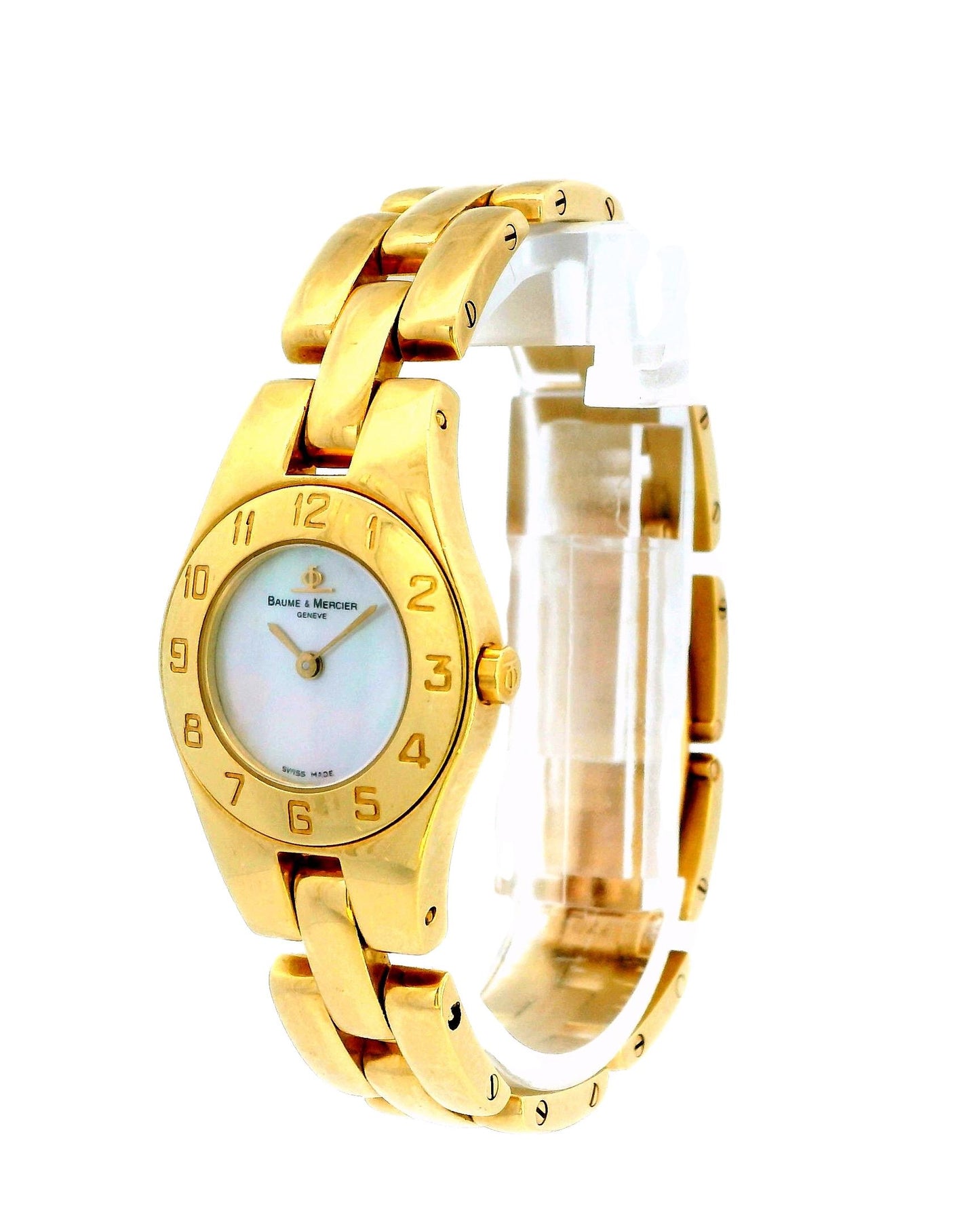 Baume & Mercier 18K Yellow Gold MOP Dial & Arabic Numeral Bezel