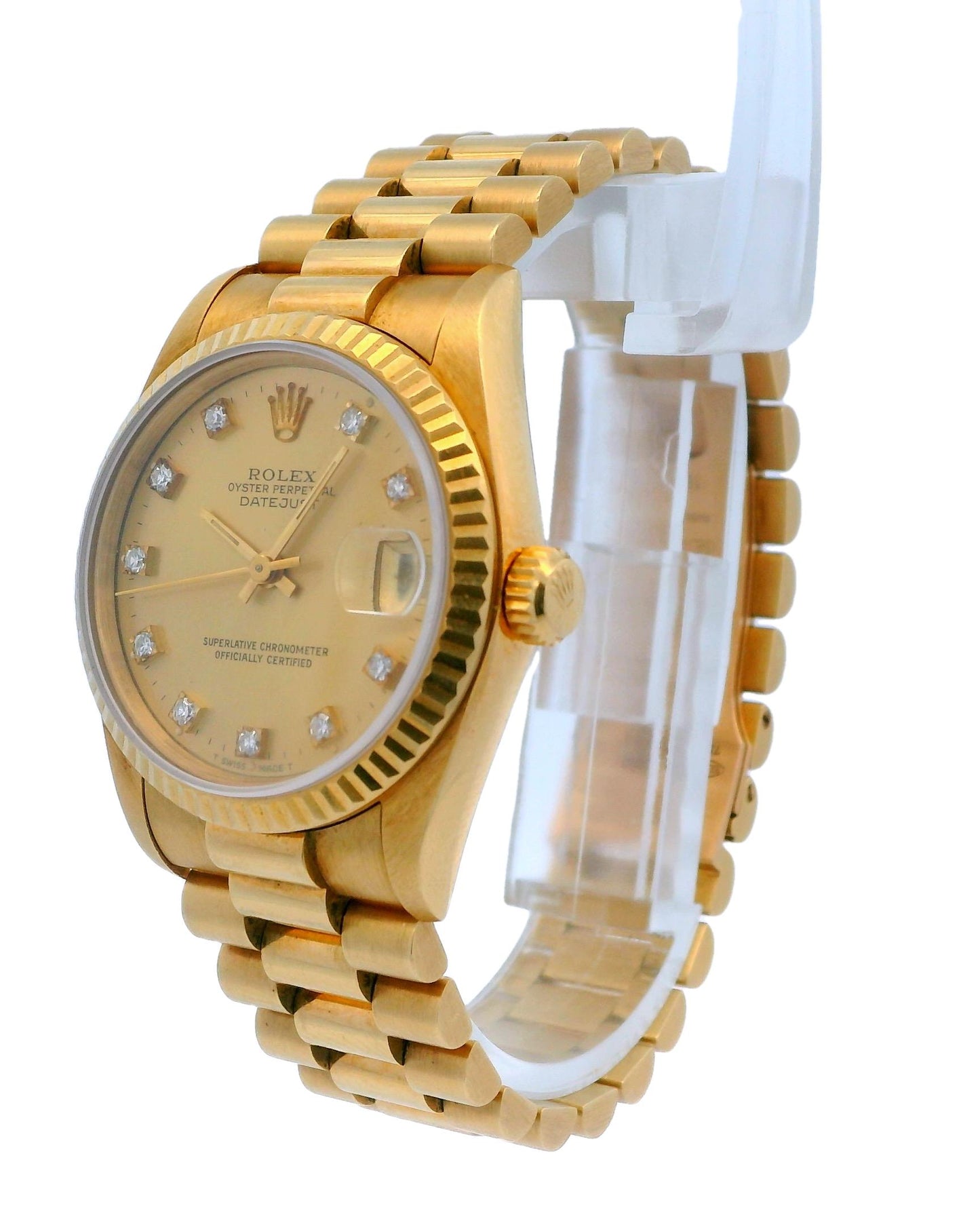 Rolex DateJust 68278 Diamond Champagne Dial Ladies Watch