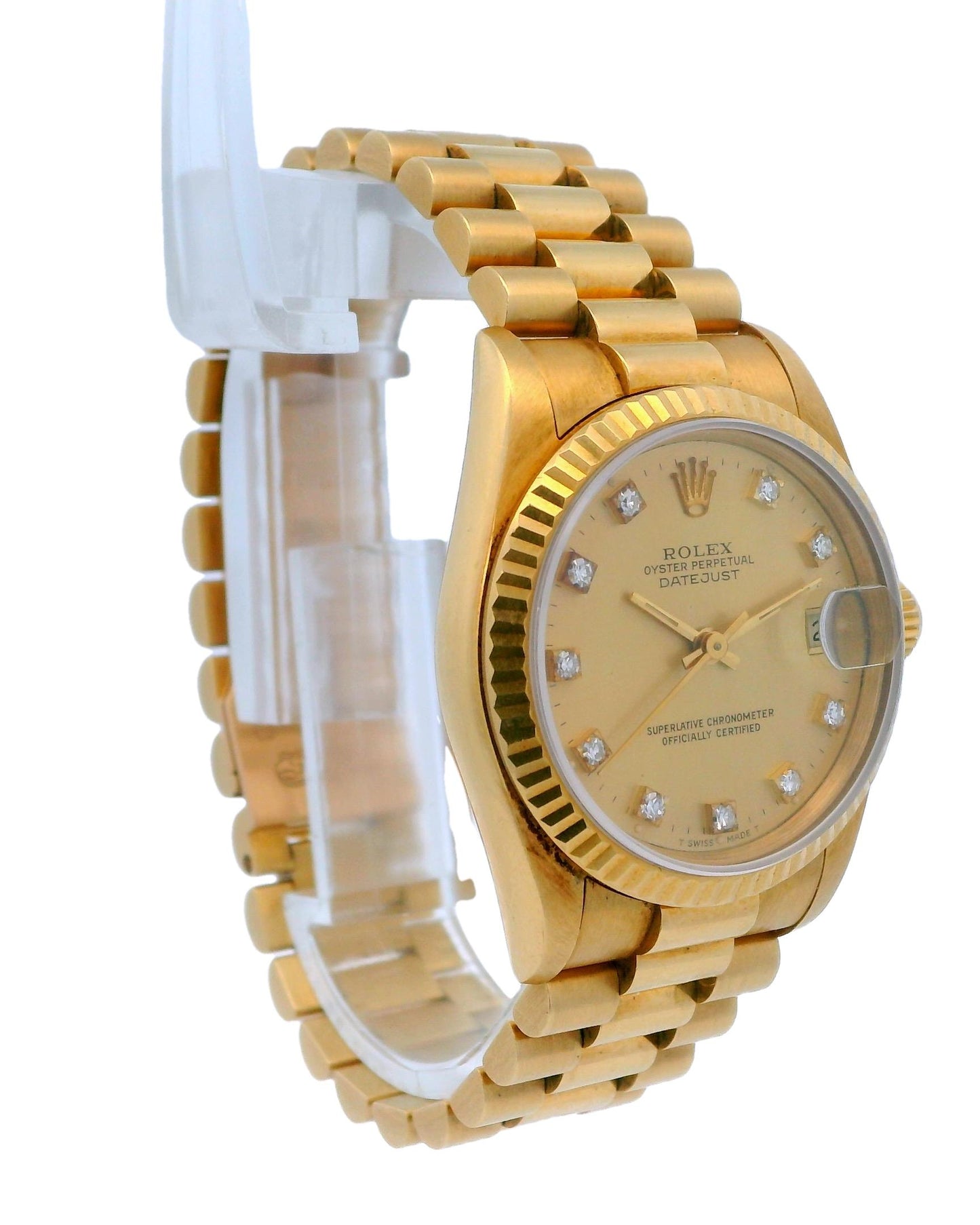 Rolex DateJust 68278 Diamond Champagne Dial Ladies Watch