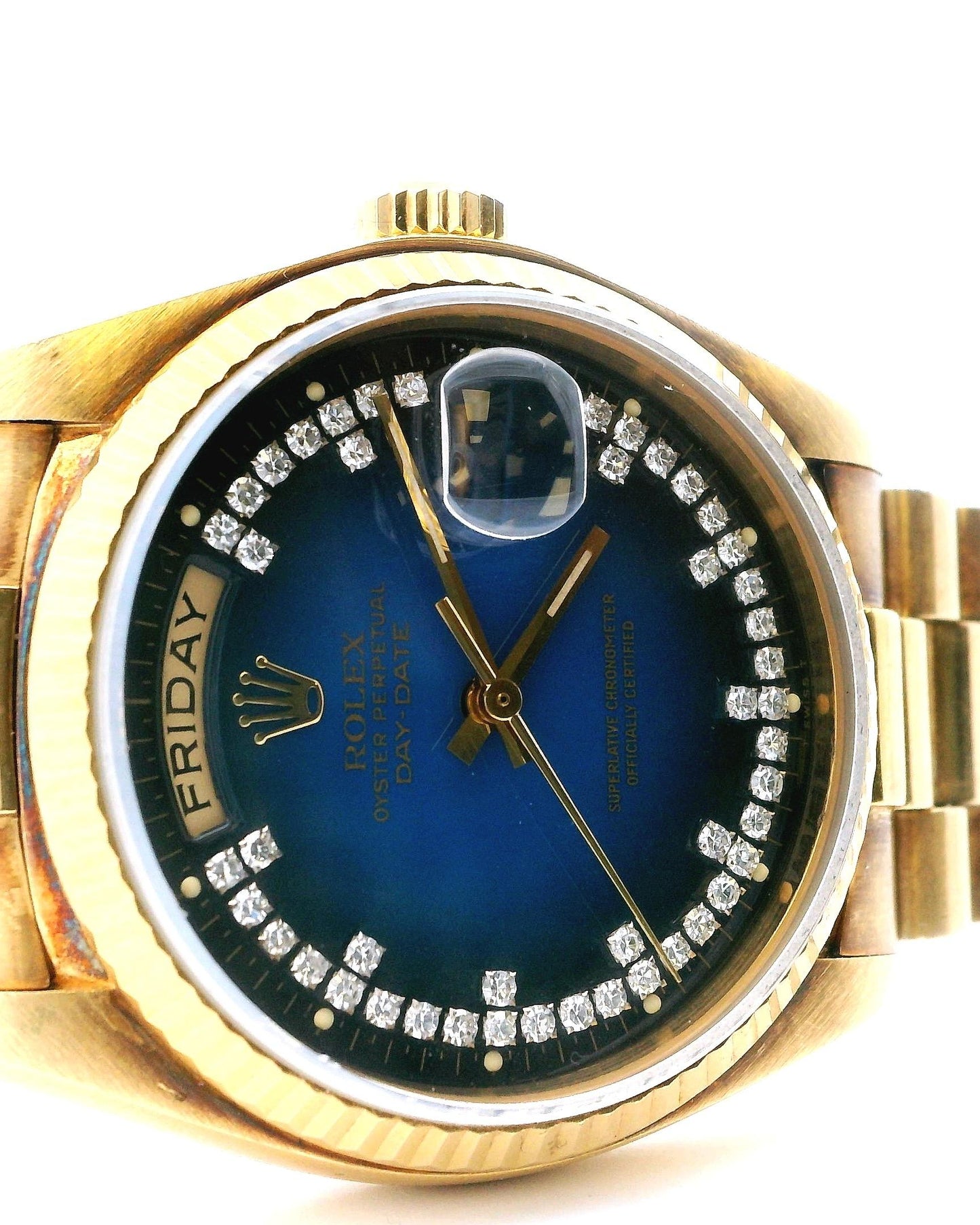 Rolex Day-Date 18038 Blue String Diamond Dial