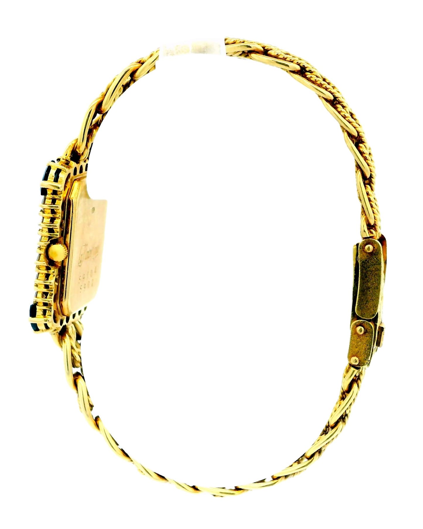 Montre Royale 18k Yellow Gold With Mesh Twist Bracelet Diamond & Sapphire Bezel