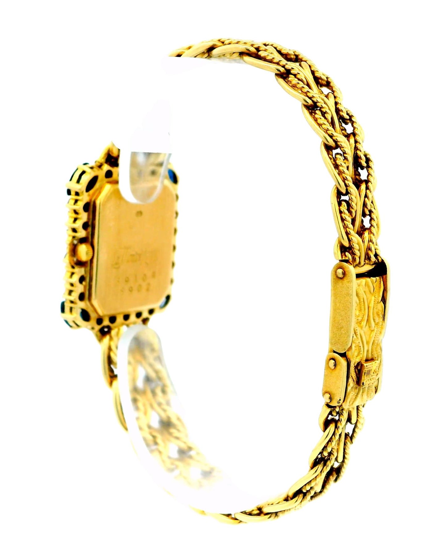 Montre Royale 18k Yellow Gold With Mesh Twist Bracelet Diamond & Sapphire Bezel