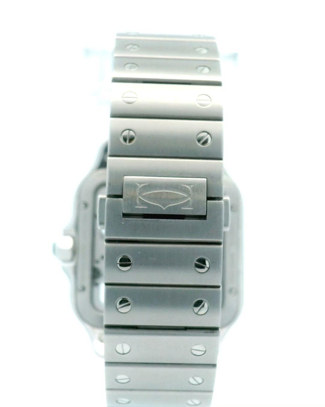 Santos De Cartier WHSA0007 Stainless Steel Skeleton Dial Box & Papers(Pre-Owned)