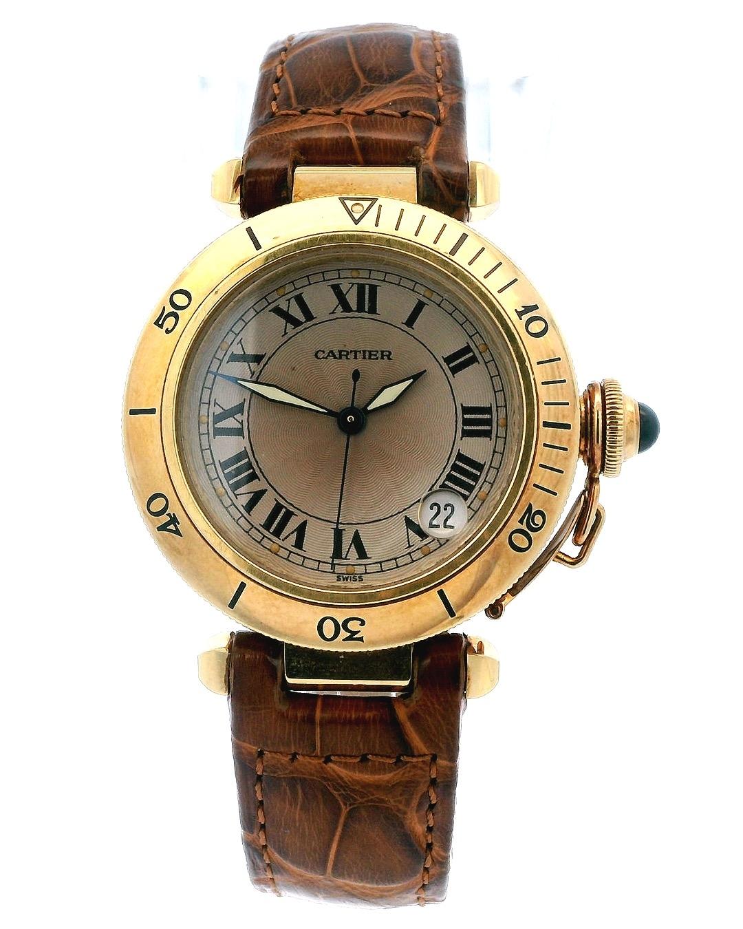 Cartier Pasha W3004856 Automatic 18k Yellow Gold W/Box & Papers