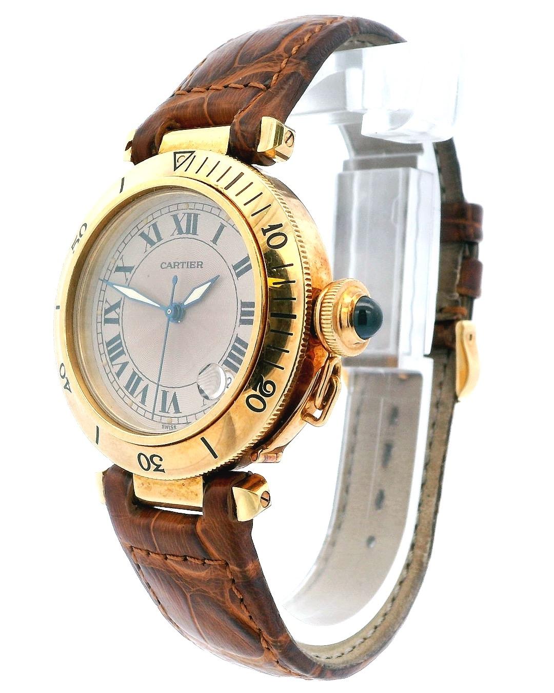 Cartier Pasha W3004856 Automatic 18k Yellow Gold W/Box & Papers