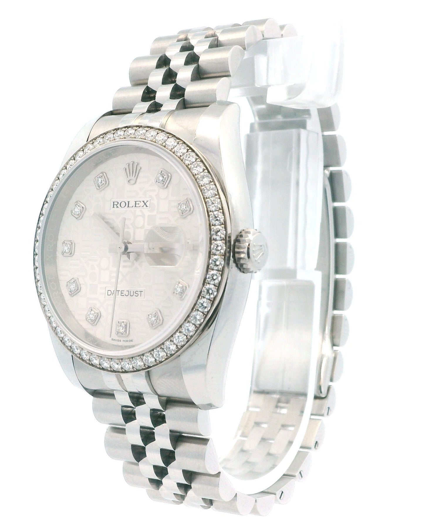 Rolex Datejust 116244 Silver-Anniversary Diamond Dial Box & Papers(Pre-Owned)