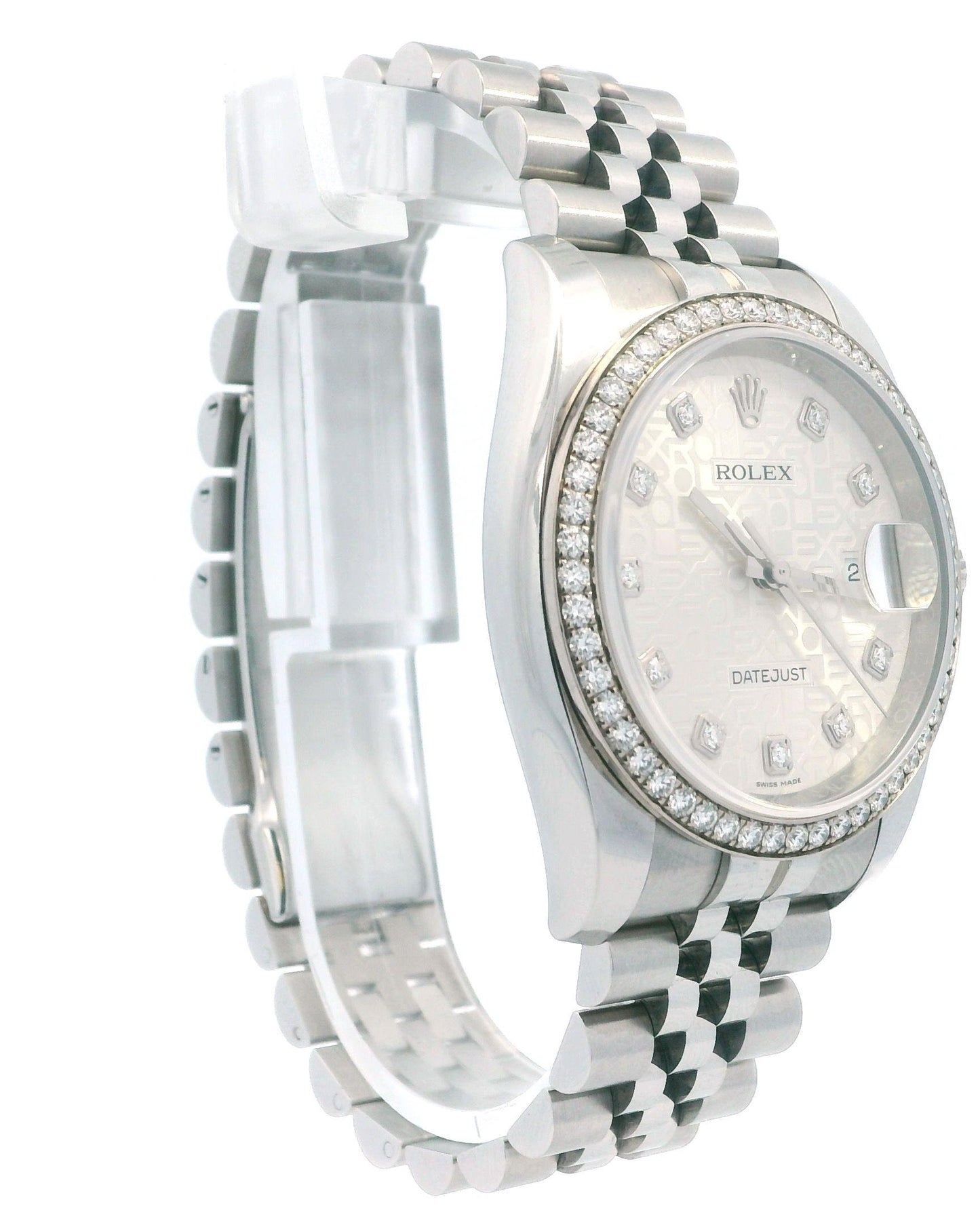 Rolex Datejust 116244 Silver-Anniversary Diamond Dial Box & Papers(Pre-Owned)