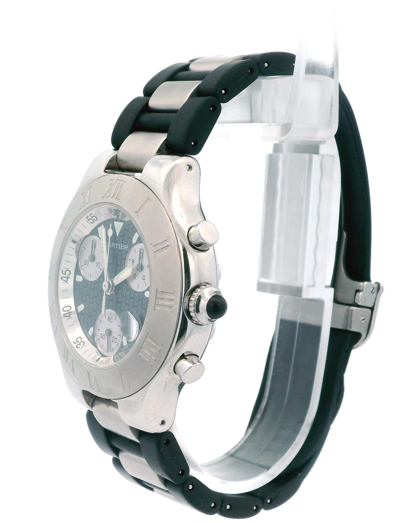 Cartier 21 Chronoscaph Stainless Steel & Rubber Watch