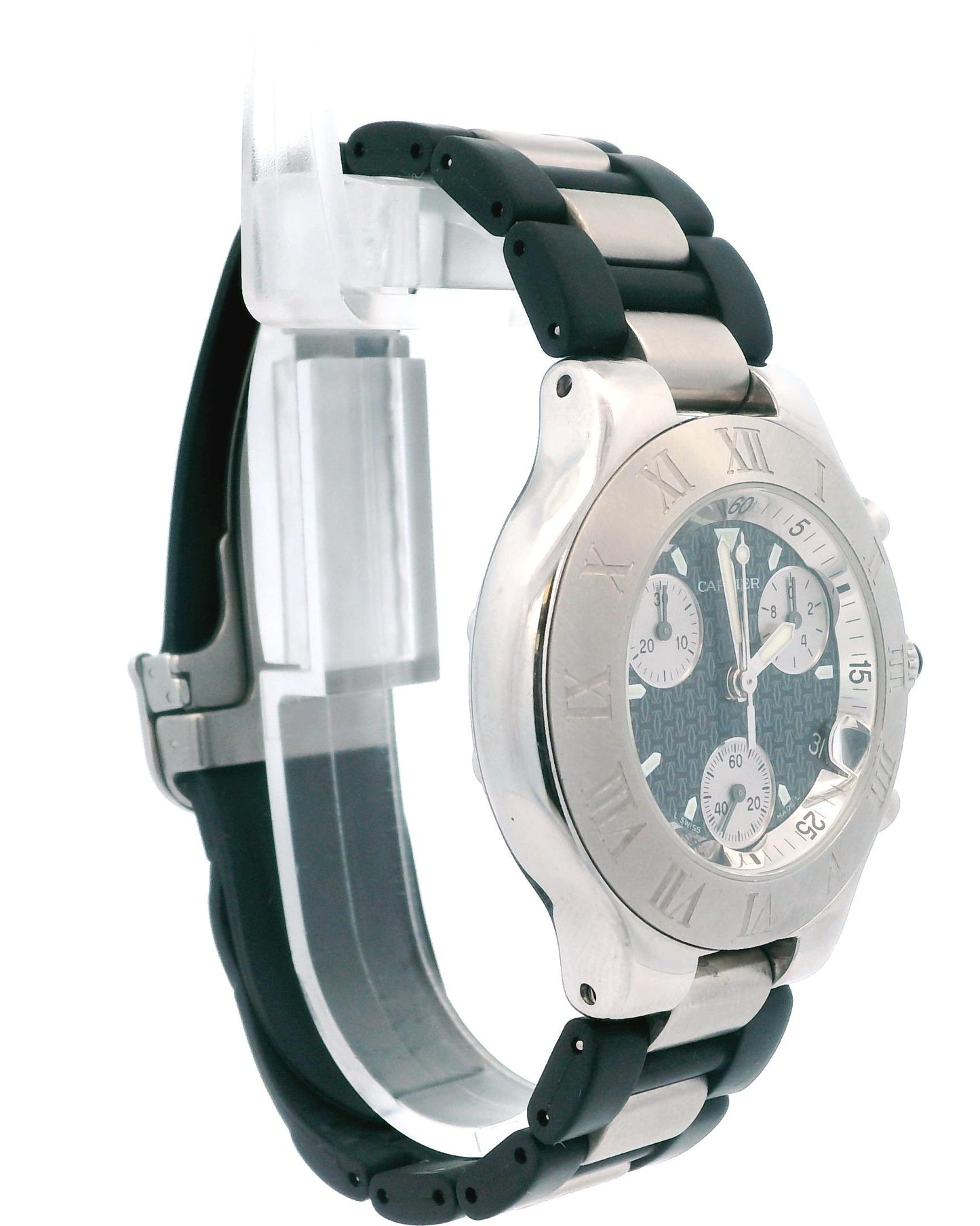 Cartier 21 Chronoscaph Stainless Steel & Rubber Watch