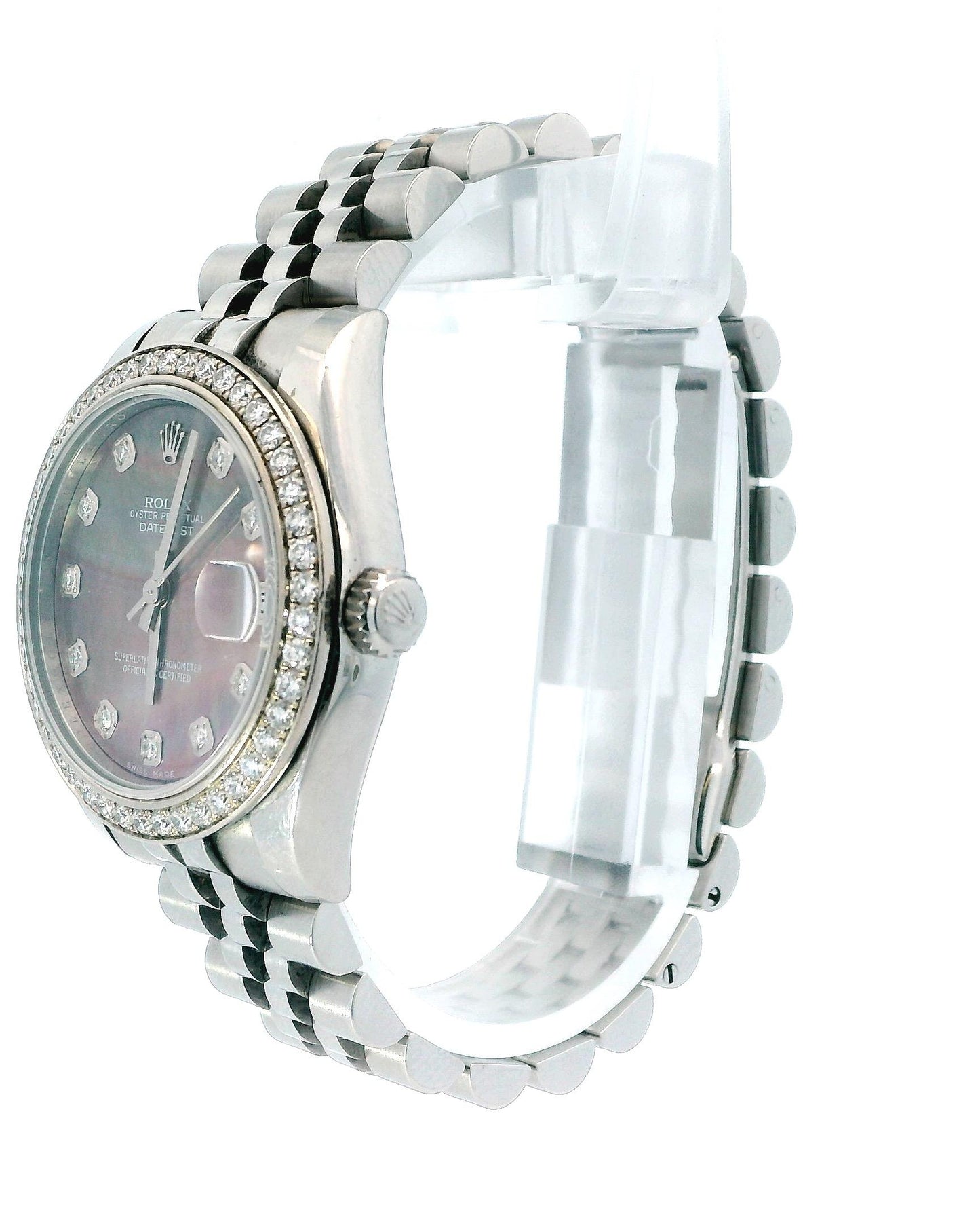 Rolex DateJust 178384 Tahitian MOP Diamond Dial Box & Papers