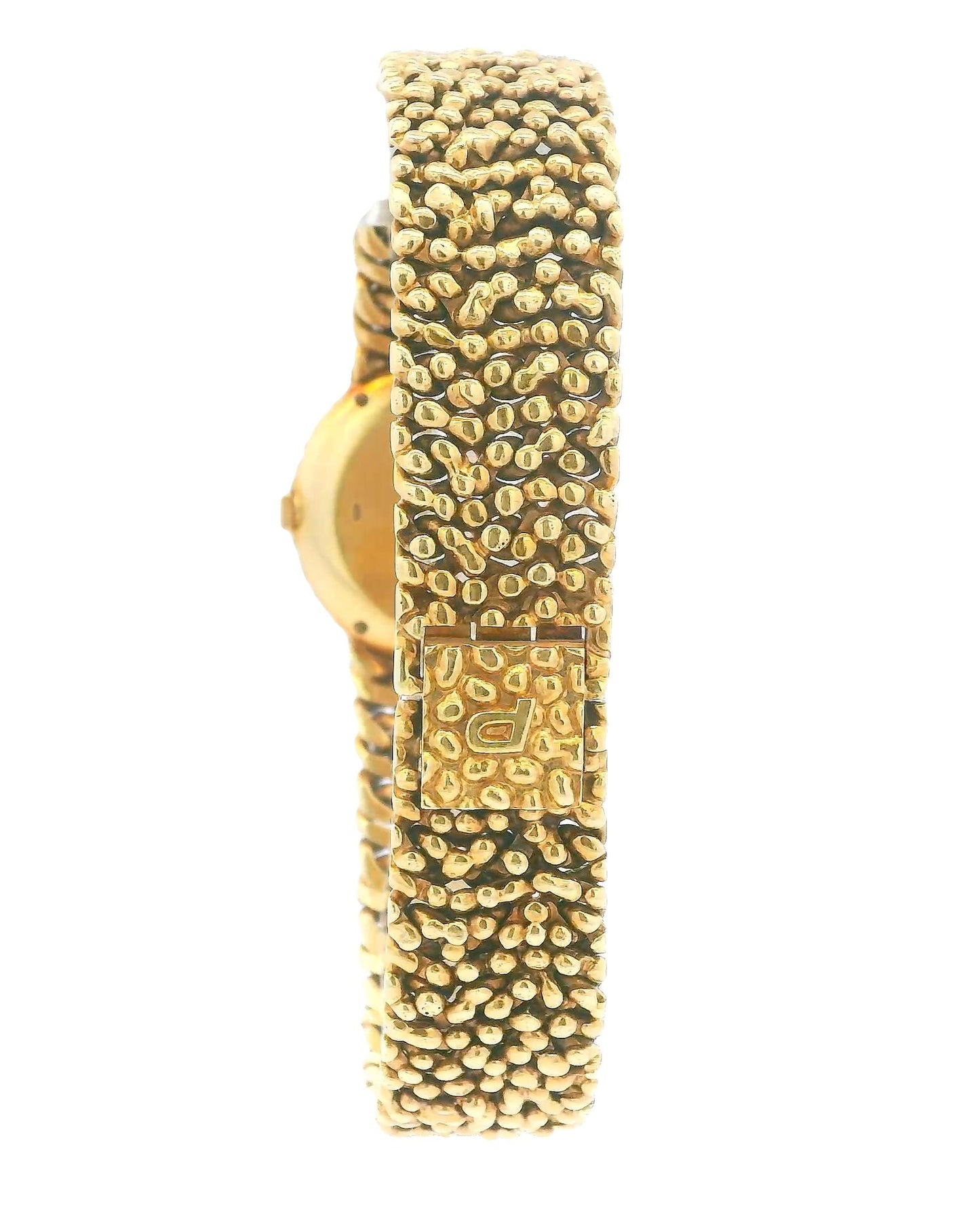 Piaget 9040N17 18K Yellow Gold Blue Dial Nugget Bracelet Ladies Watch