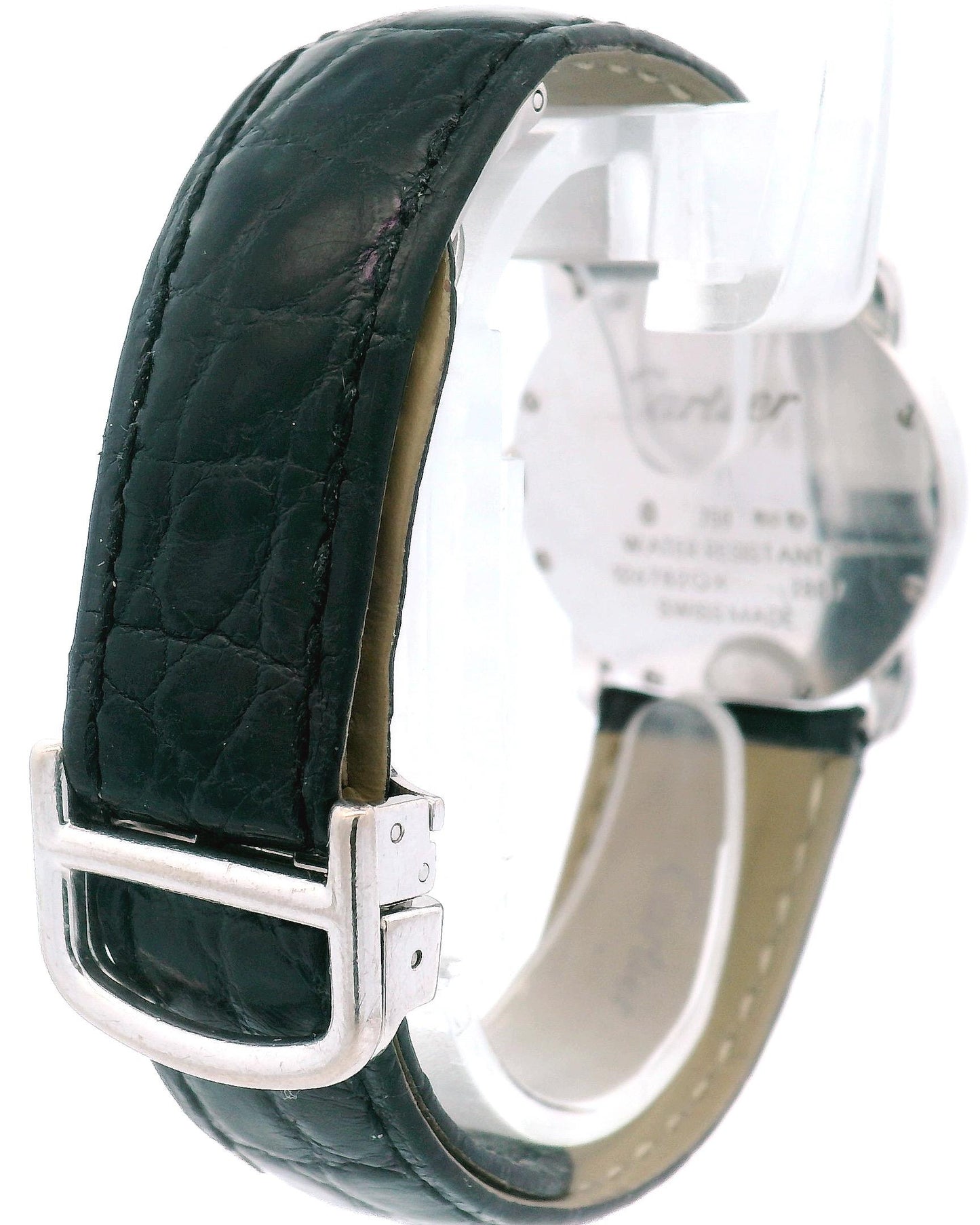 Ronde Louis Cartier 18K White Gold & Diamond Bezel W/ Service Papers(Pre-Owned)