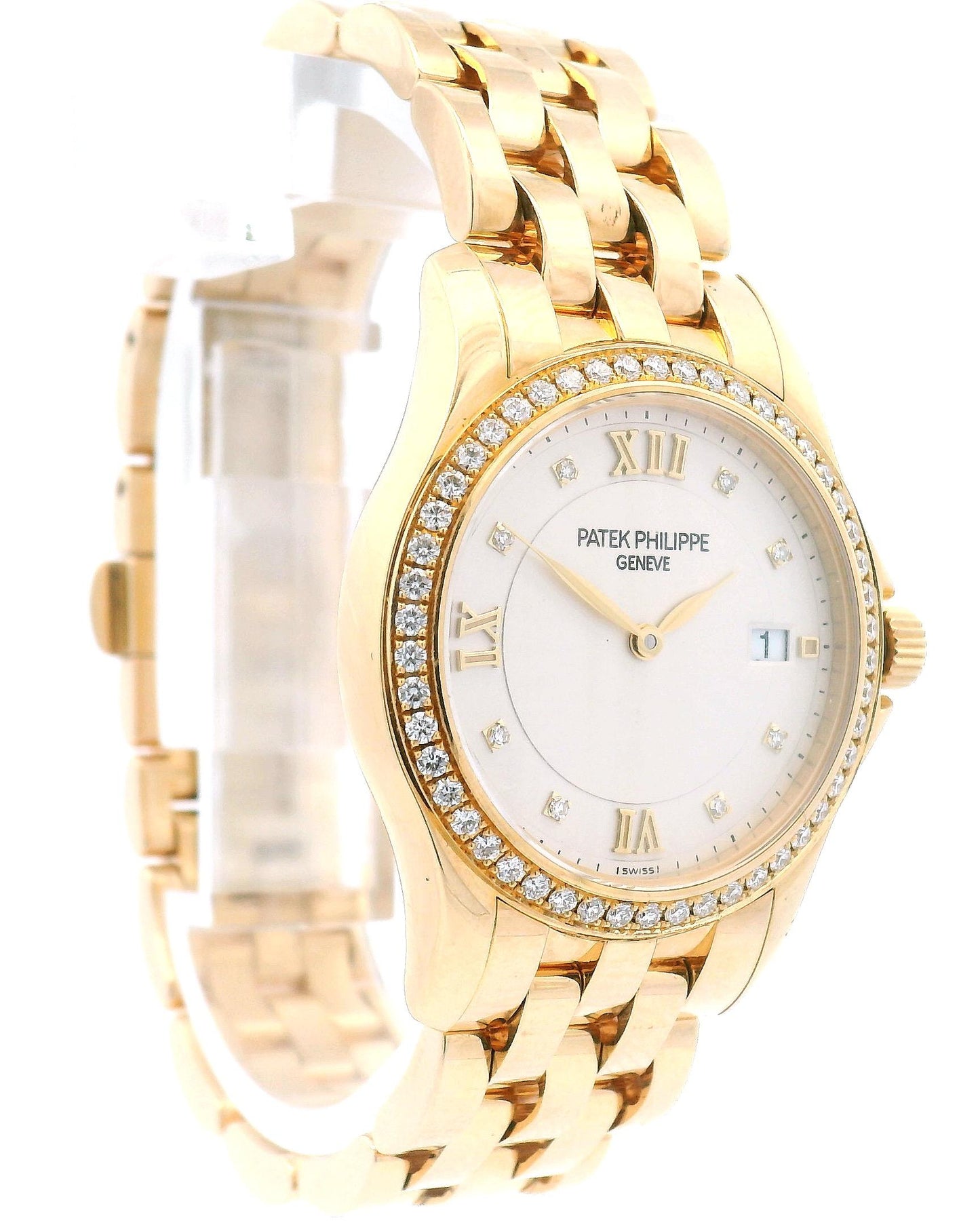 Patek Philippe Calatrava 18k Yellow Gold Diamond Ladies Watch 4906-101J