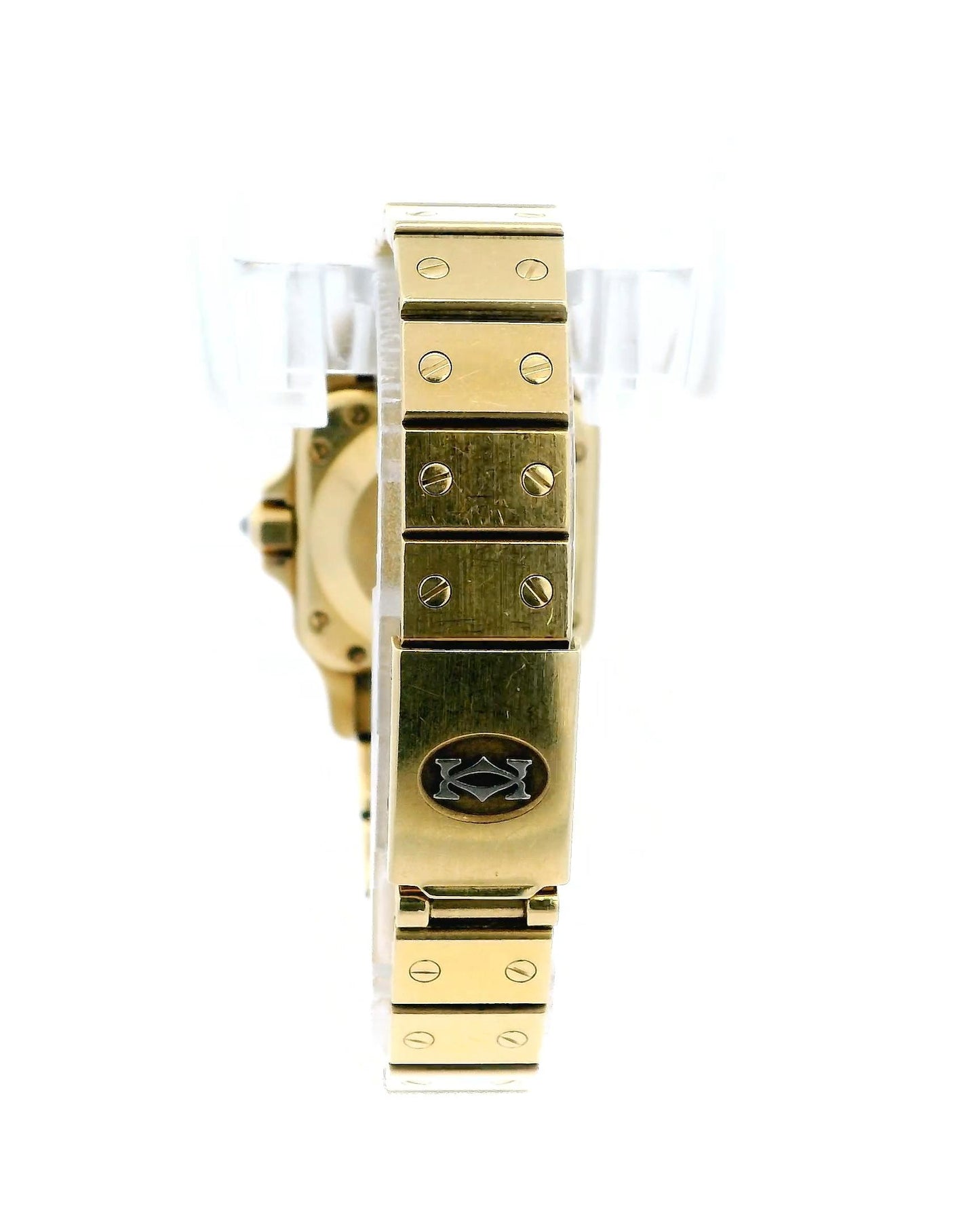 Cartier Santos 18K Yellow Gold Factory Diamond Bezel Automatic Watch