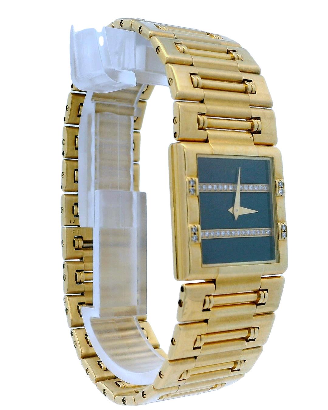 Piaget Dancer 80327K81 18K Gold Onyx Diamond Dial Quartz Watch