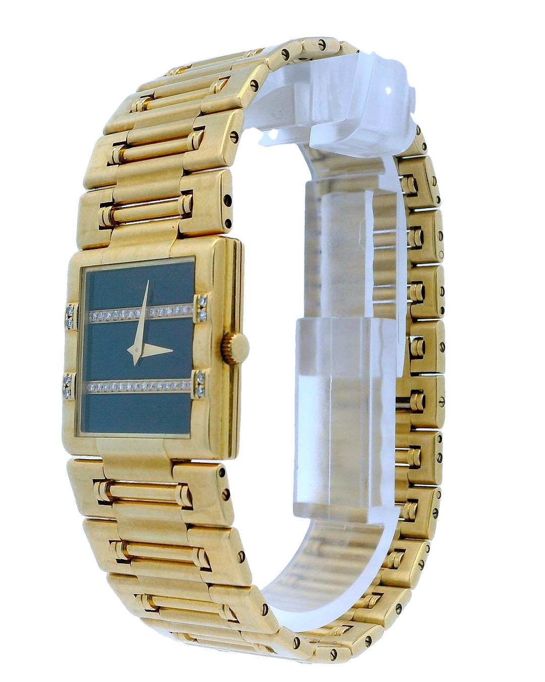 Piaget Dancer 80327K81 18K Gold Onyx Diamond Dial Quartz Watch