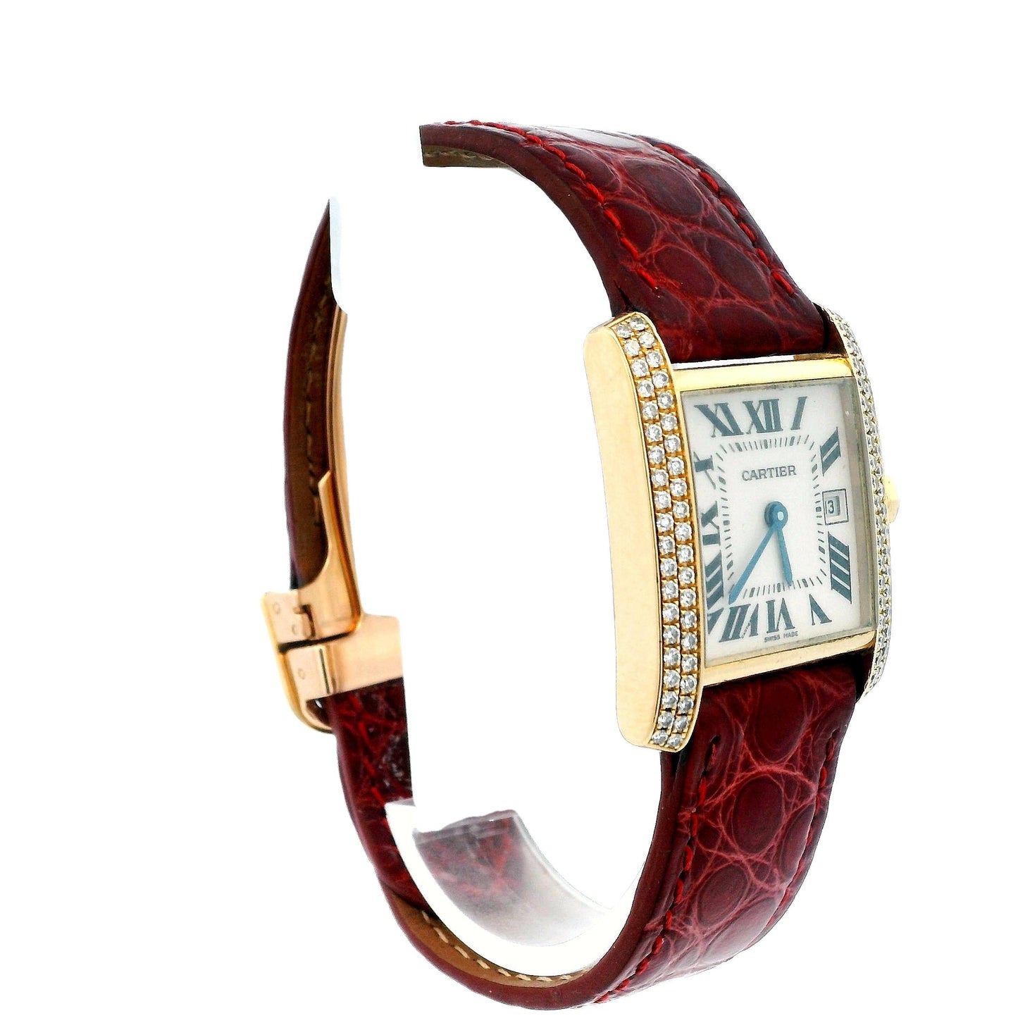 Cartier Tank Francaise WE101751 18k Yellow Gold & Diamond Bezel
