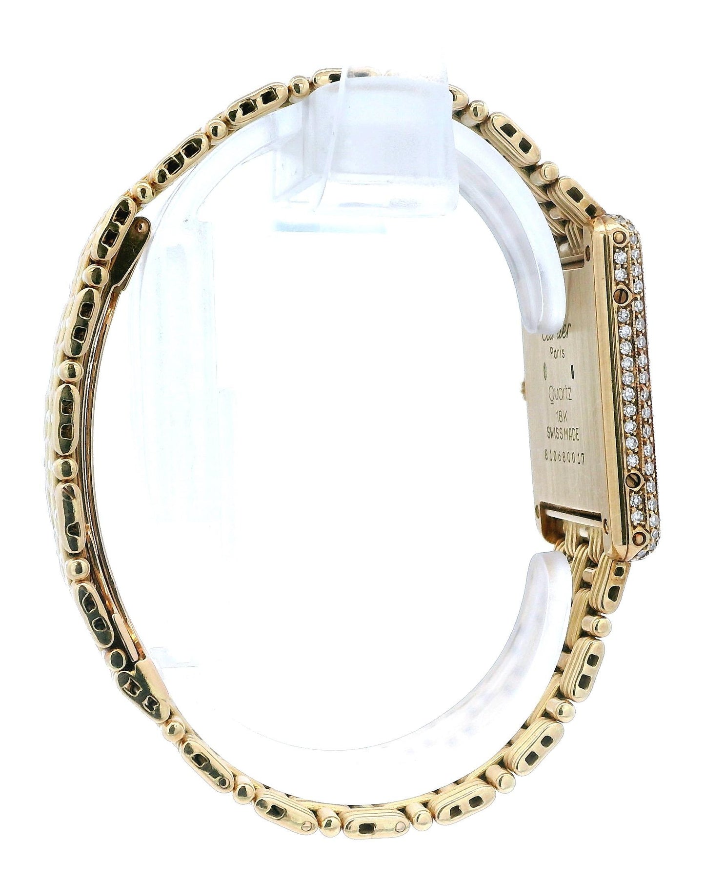 Tank Louis Cartier Large WA3001A7 Diamond Dial and Bezel Fluted Bracelet