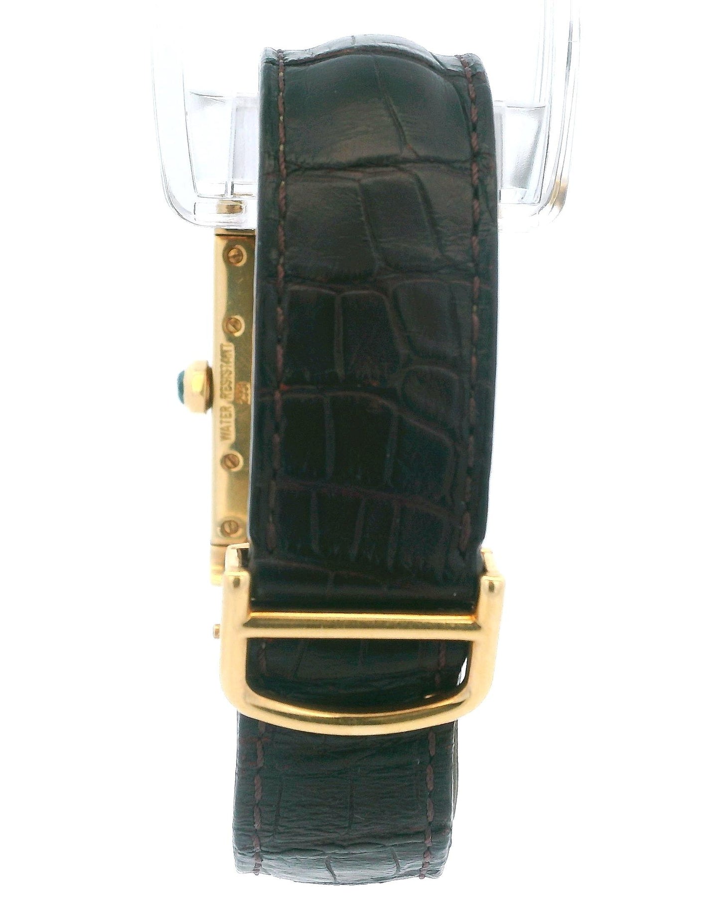 Cartier Tank a Vis W1534251 18K Yellow Gold Two-Time Zone Mechanical Watch