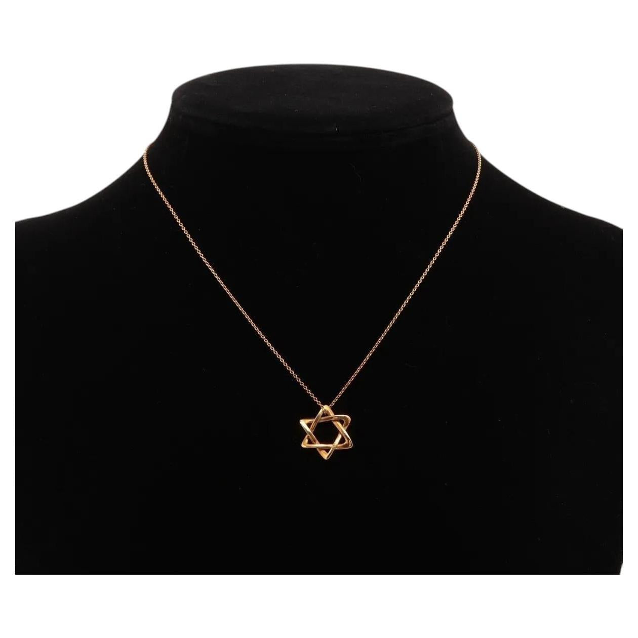 Tiffany 18K Yellow Gold Star of David Necklace