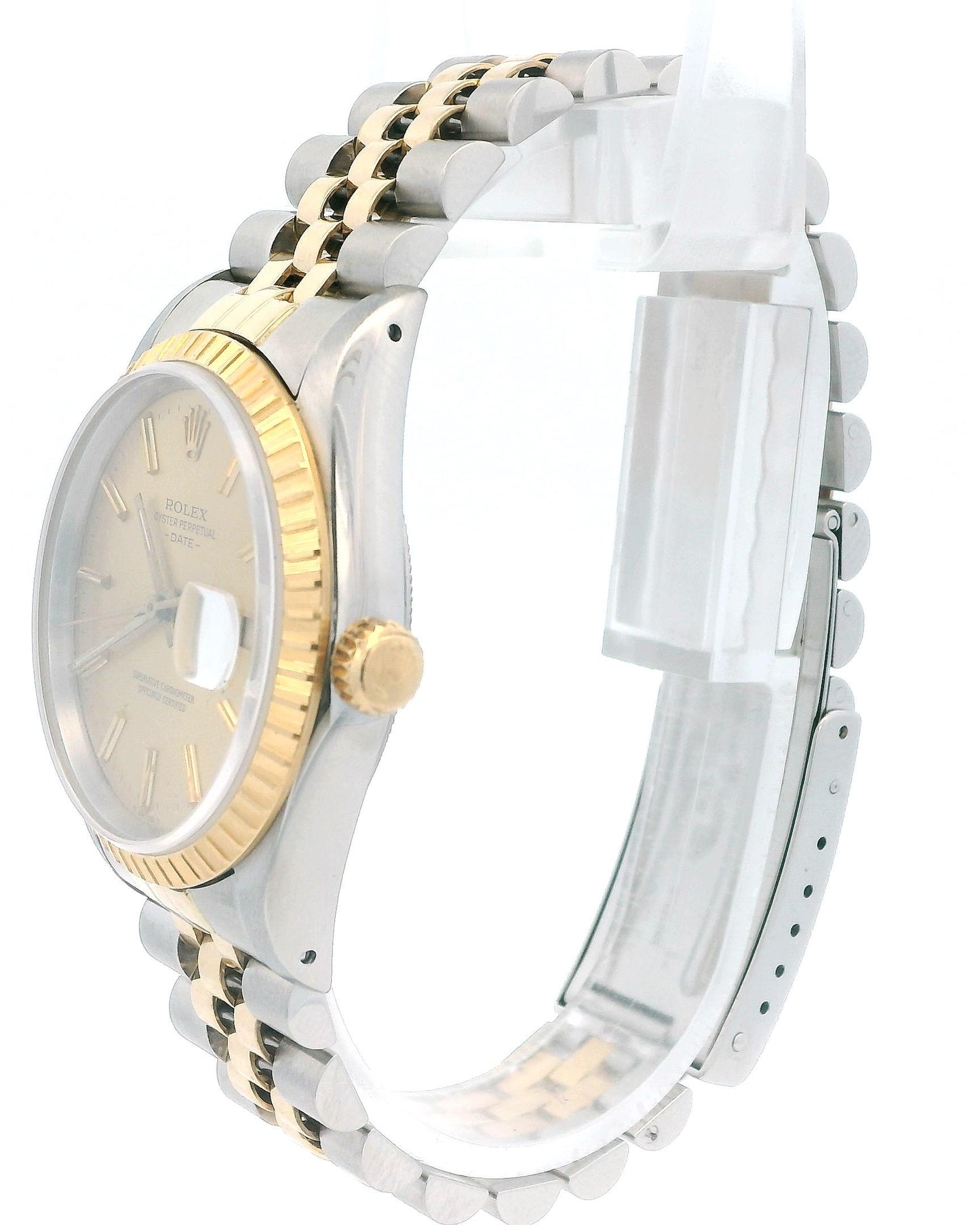 Rolex Date 15223 18K Yellow Gold & Stainless Steel Jubilee Bracelet Watch.