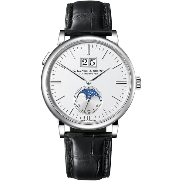 A. Lange & Söhne Saxonia Moonphase 384.026 18K White Gold Box & Papers