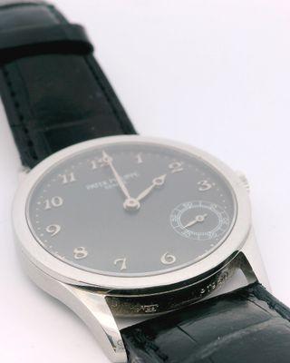 Patek Philippe Calatrava Certified Platinum Gray Dial Automatic Mens Watch 5026P