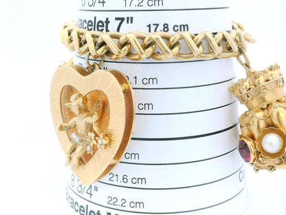 14K Tiffany & Co With 18K Correct-Period Charms Midcentury Bracelet
