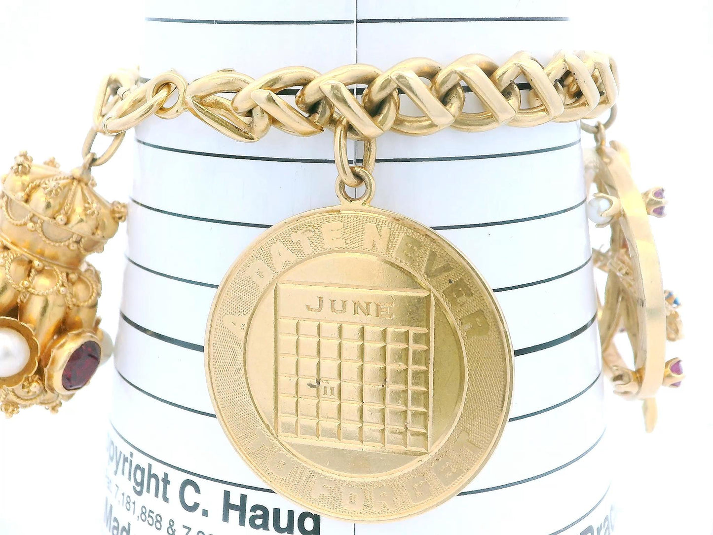 14K Tiffany & Co With 18K Correct-Period Charms Midcentury Bracelet