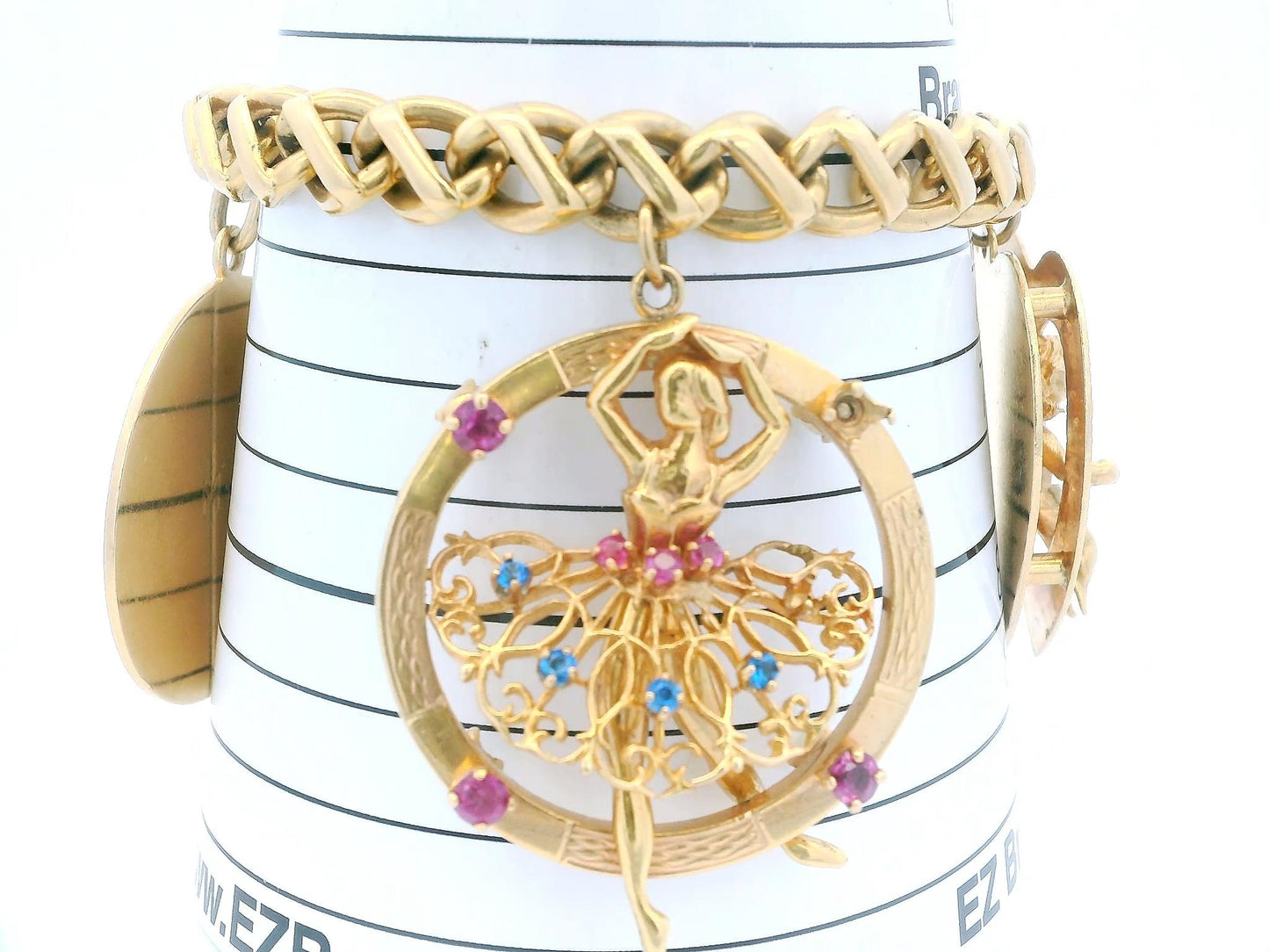 14K Tiffany & Co With 18K Correct-Period Charms Midcentury Bracelet