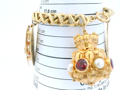 14K Tiffany & Co With 18K Correct-Period Charms Midcentury Bracelet