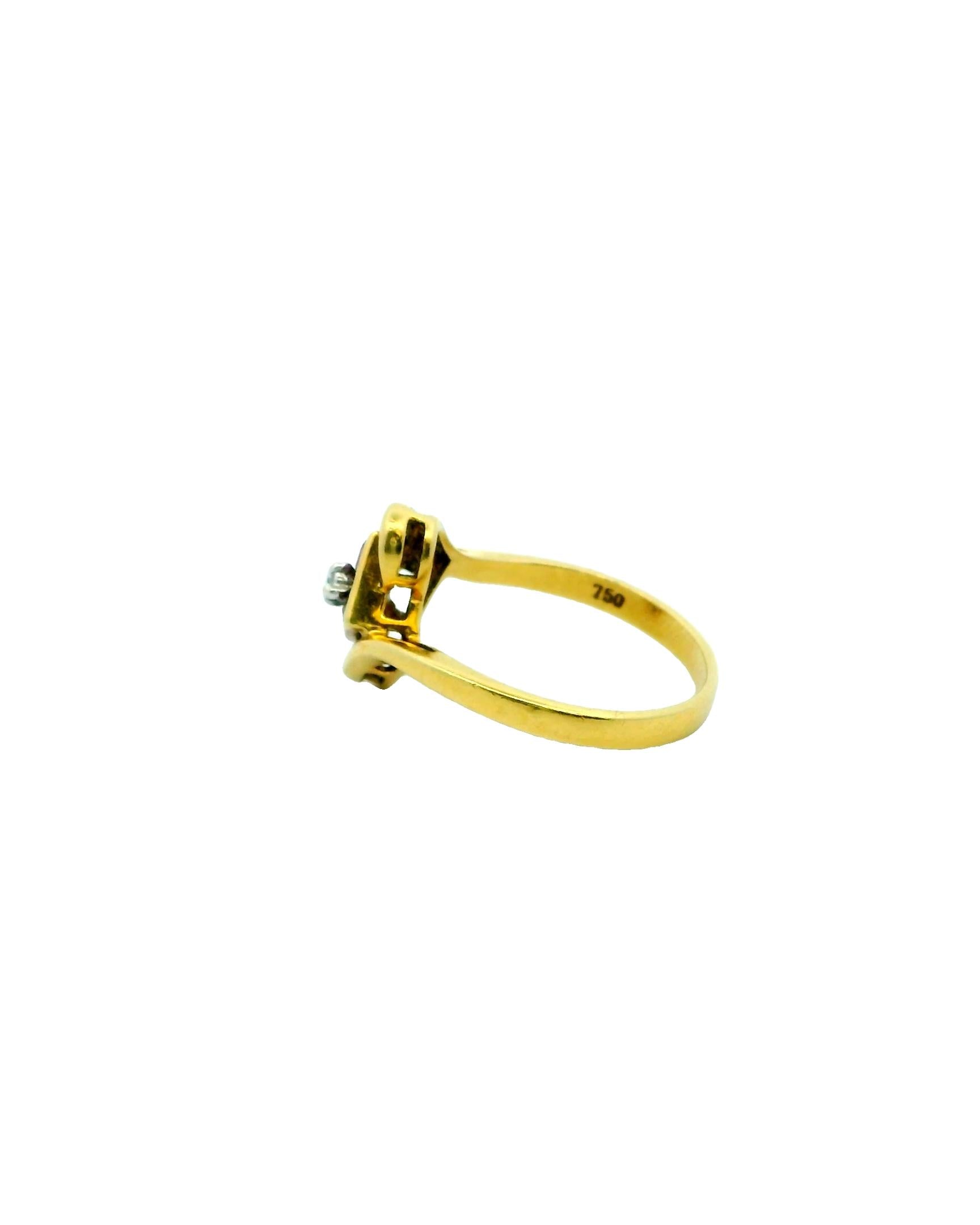 Ruby & Diamond 18K Yellow Gold Ring