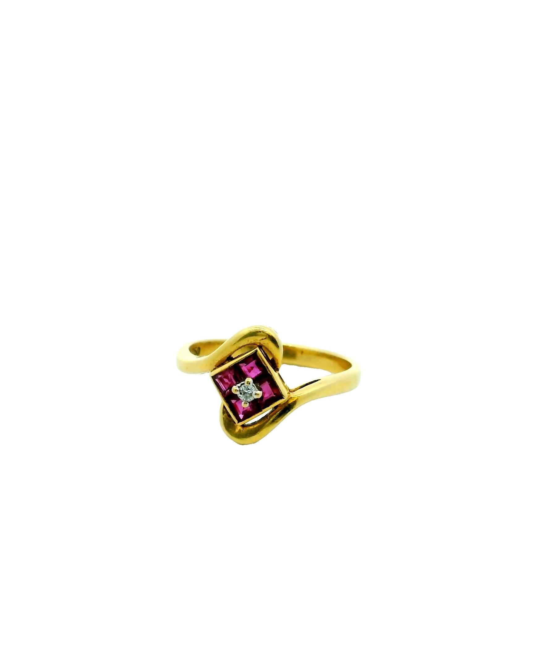 Ruby & Diamond 18K Yellow Gold Ring