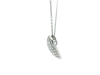 14K White Gold Heart Shape Pavé Necklace Pendant