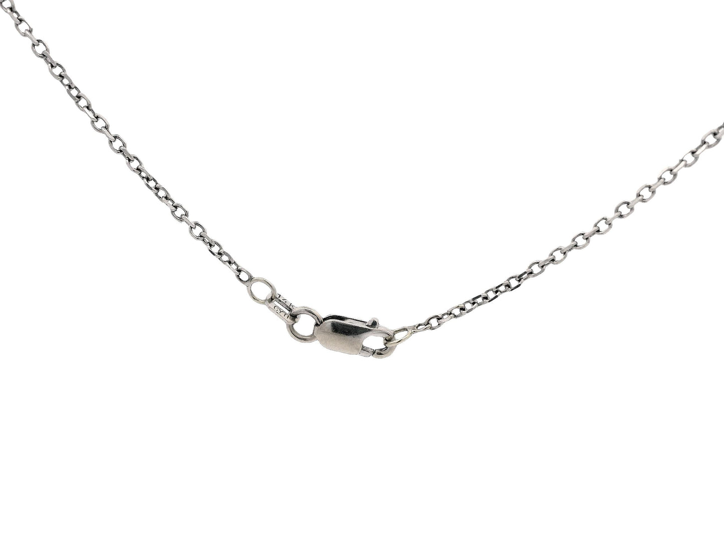 14K White Gold Heart Shape Pavé Necklace Pendant
