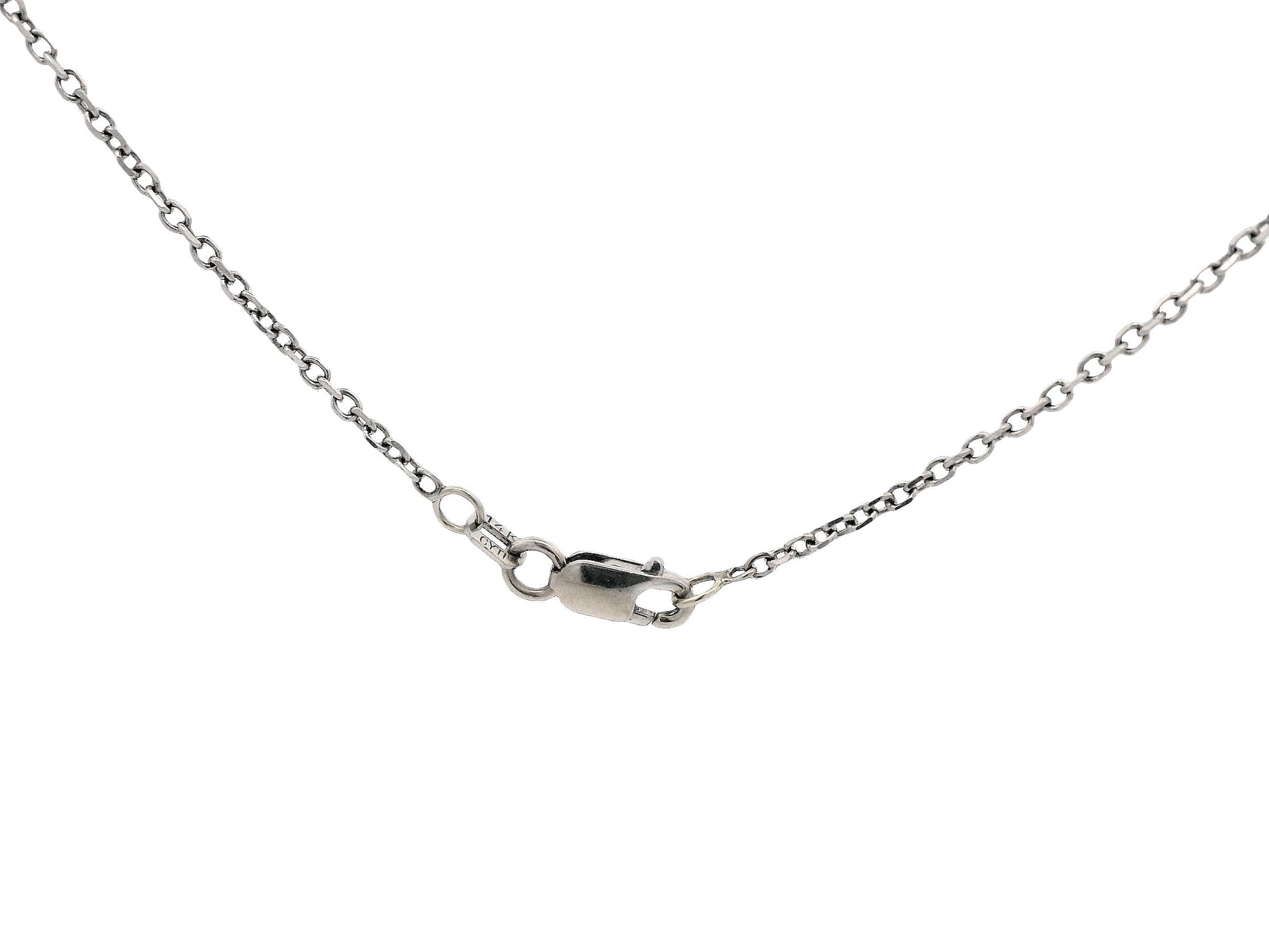 14K White Gold Heart Shape Pavé Necklace Pendant