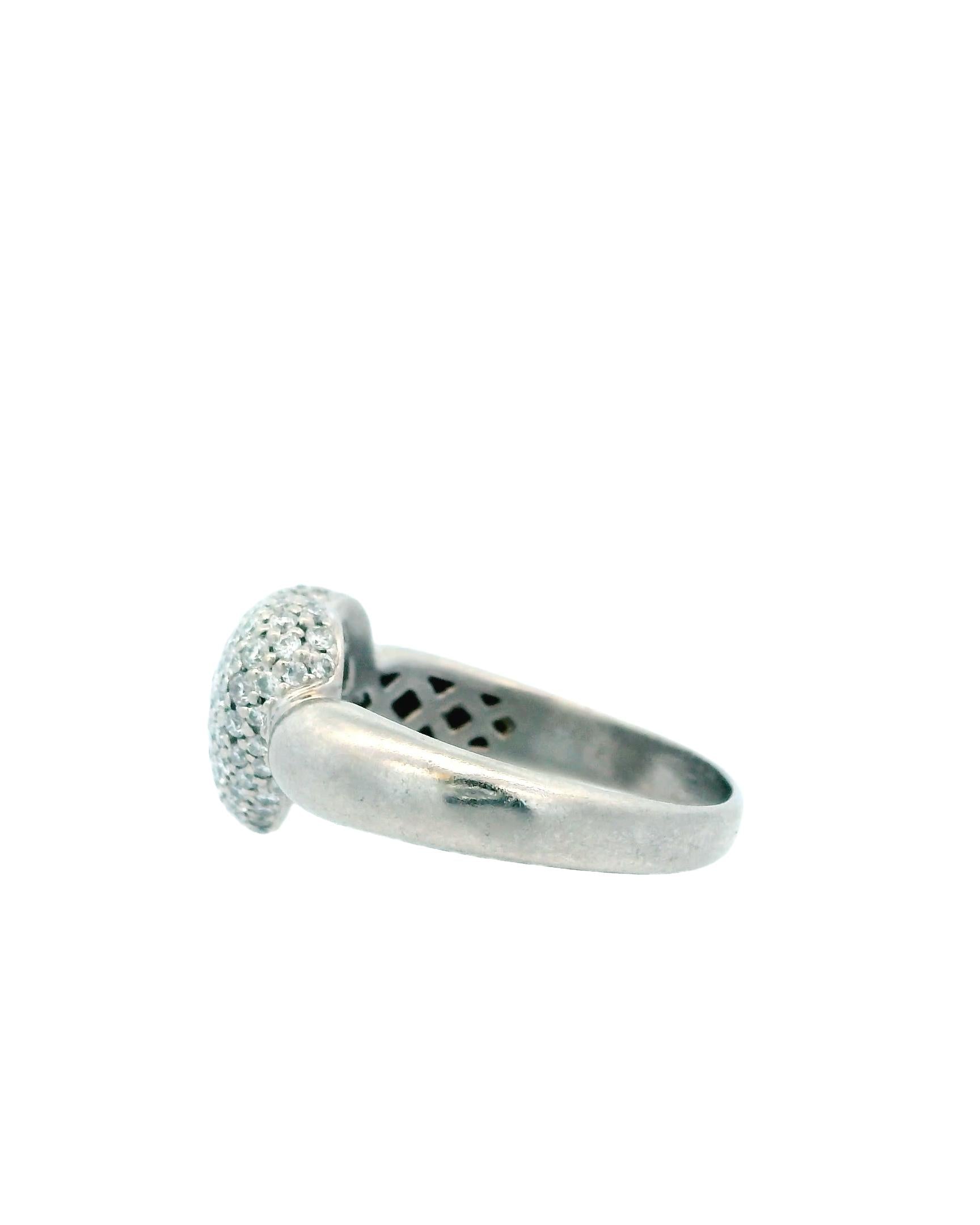 Heart Shaped Pave Platinum Ring