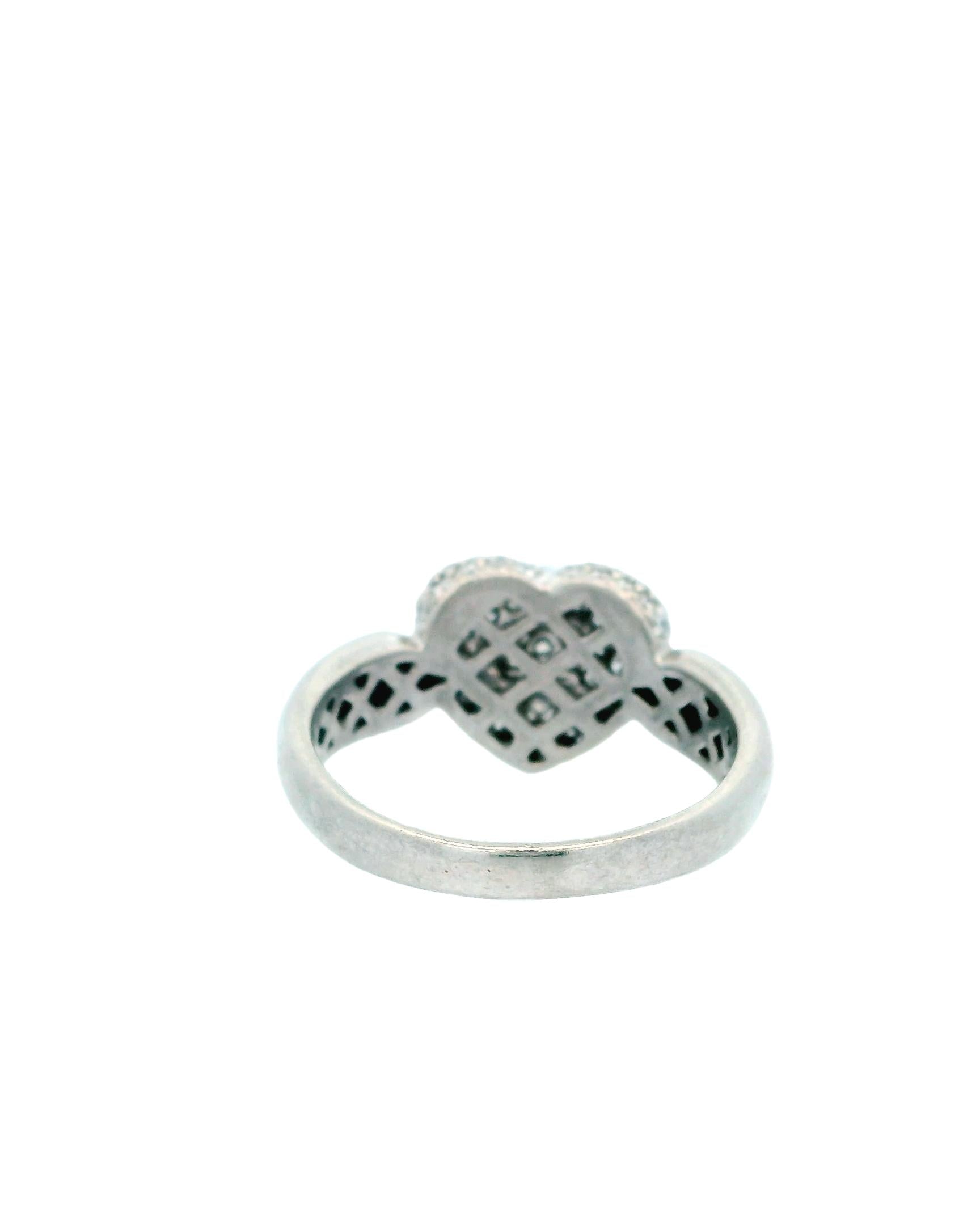 Heart Shaped Pave Platinum Ring
